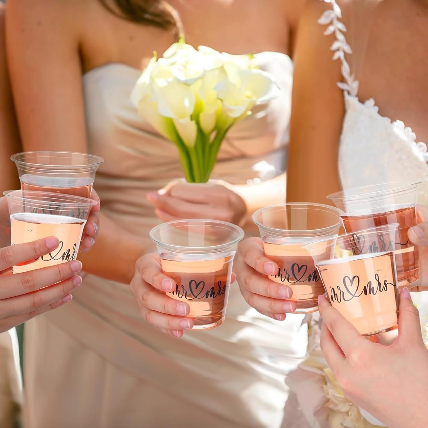 Logo Personalizado Taza de Plástico Desechable Clara para Bodas, Personalizada con Nombre y Foto, ideal para Café, Milshake, Bebidas Frías y Smoothies, Proveedor de Fábrica.