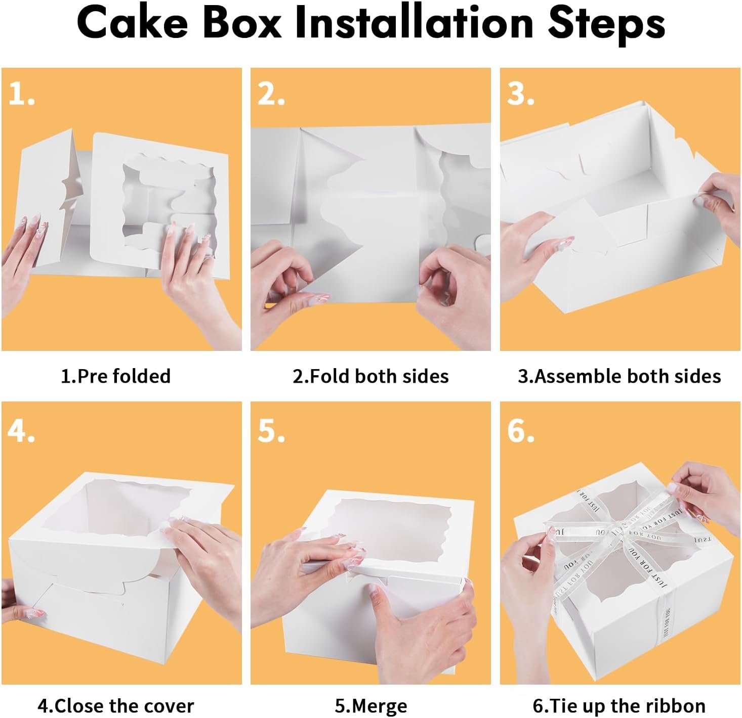 Cajas de pasteles con ventana, 48PCS de 9x9x5 pulgadas, Logo Personalizado, cajas blancas de repostería para cumpleaños, Día de la Madre, San Valentín, bodas y fiestas, Fabricante de contenedores para tortas. Cajas de pasteles con ventana, 48PCS de 9x9x5 pulgadas, Logo Personalizado, cajas blancas de repostería para cumpleaños, Día de la Madre, San Valentín, bodas y fiestas, Fabricante de contenedores para tortas.