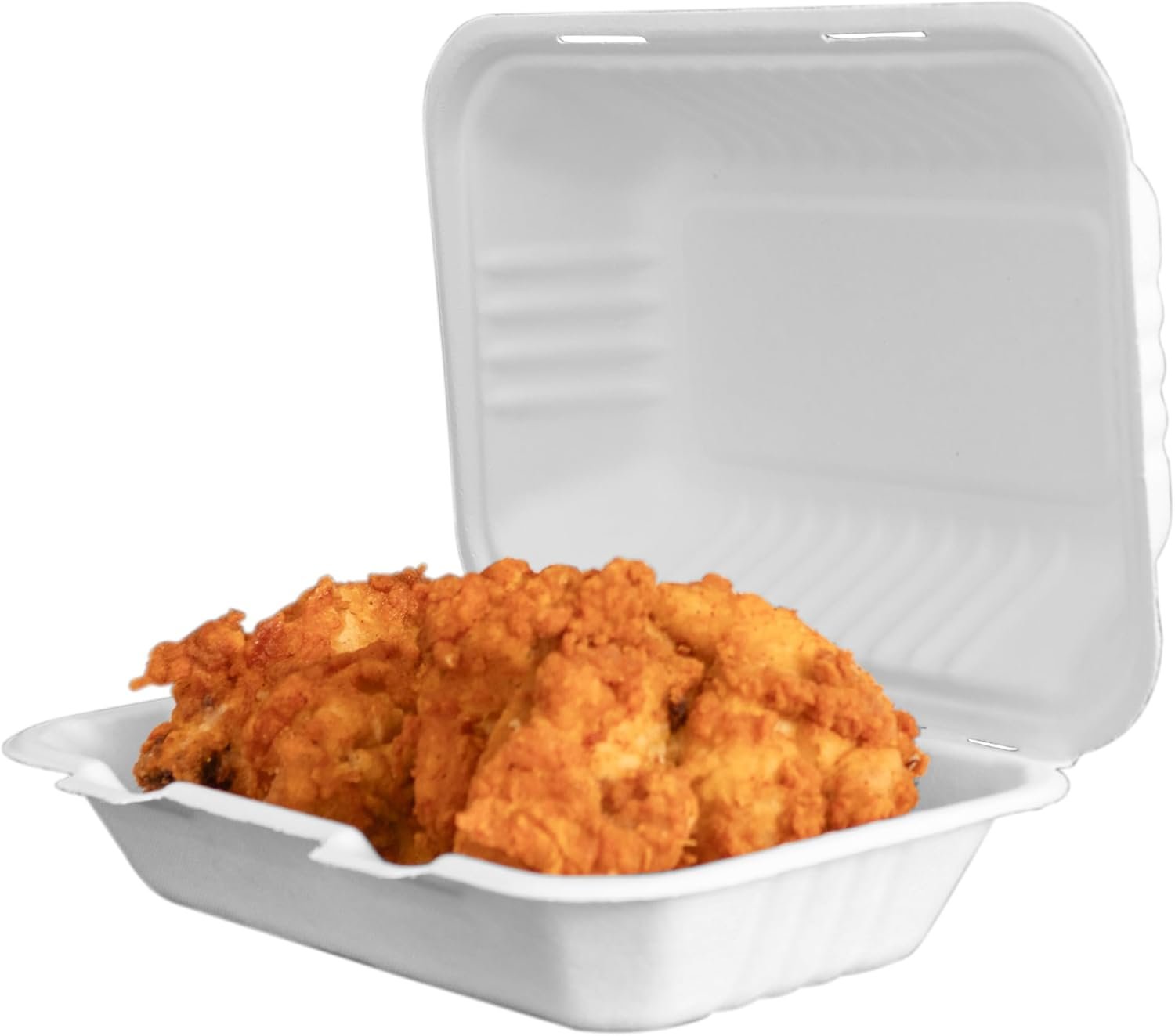 Contenedores desechables para llevar 9x6 pulgadas【75 paquetes】, cajas de comida compostables Bagasse con tapas, marca blanca ideales para almuerzos, ensaladas, preparación de comidas, proveedor confiable.