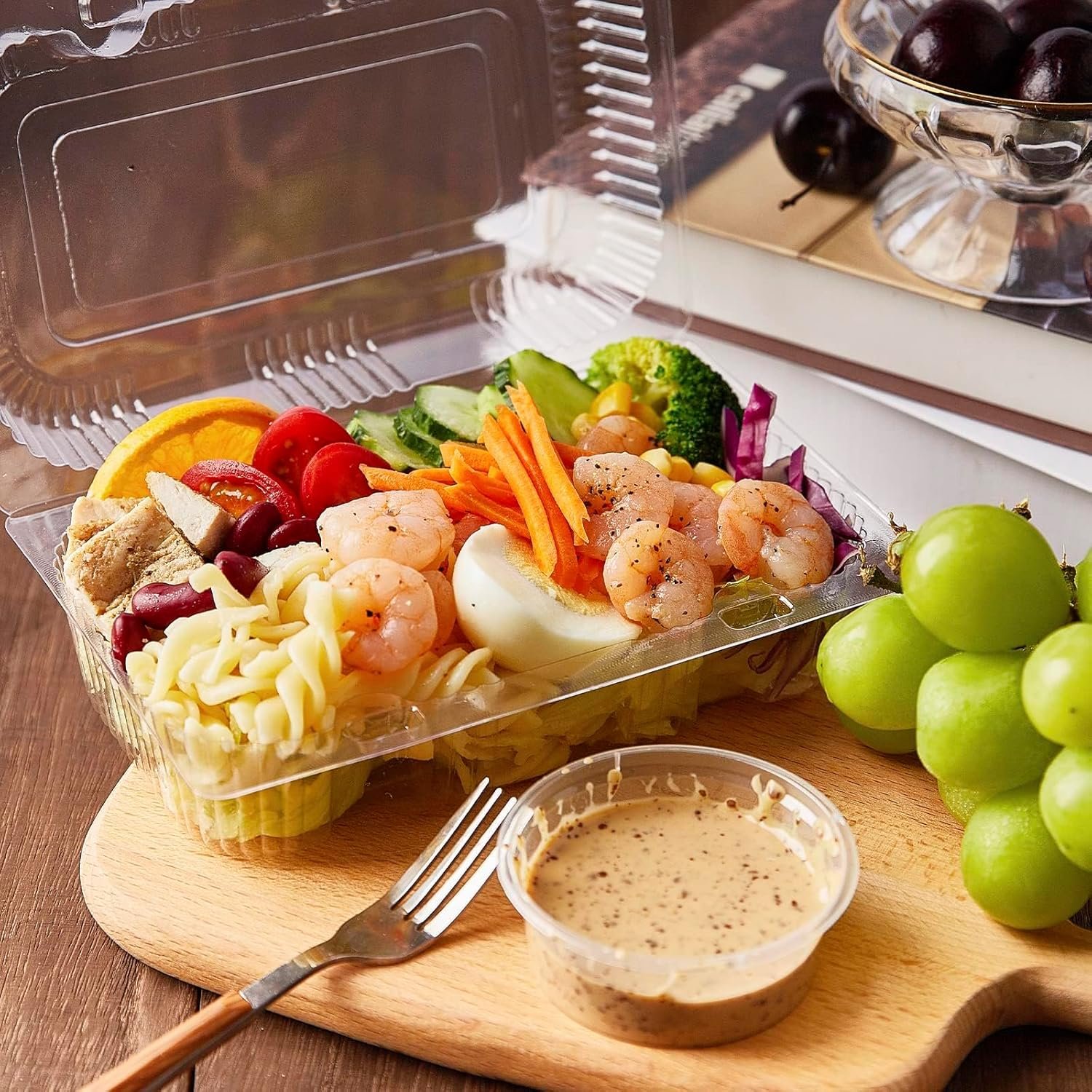 Contenedores de comida desechables de plástico resistente con tapa transparente (40 unidades) para llevar, cajas para postres, porciones de pastel, ensaladas, pasteles y sándwiches, con logo personalizado. Ideal para distribución de marca blanca, fabricados en Fábrica. Contenedores de comida desechables de plástico resistente con tapa transparente (40 unidades) para llevar, cajas para postres, porciones de pastel, ensaladas, pasteles y sándwiches, con logo personalizado. Ideal para distribución de marca blanca, fabricados en Fábrica.