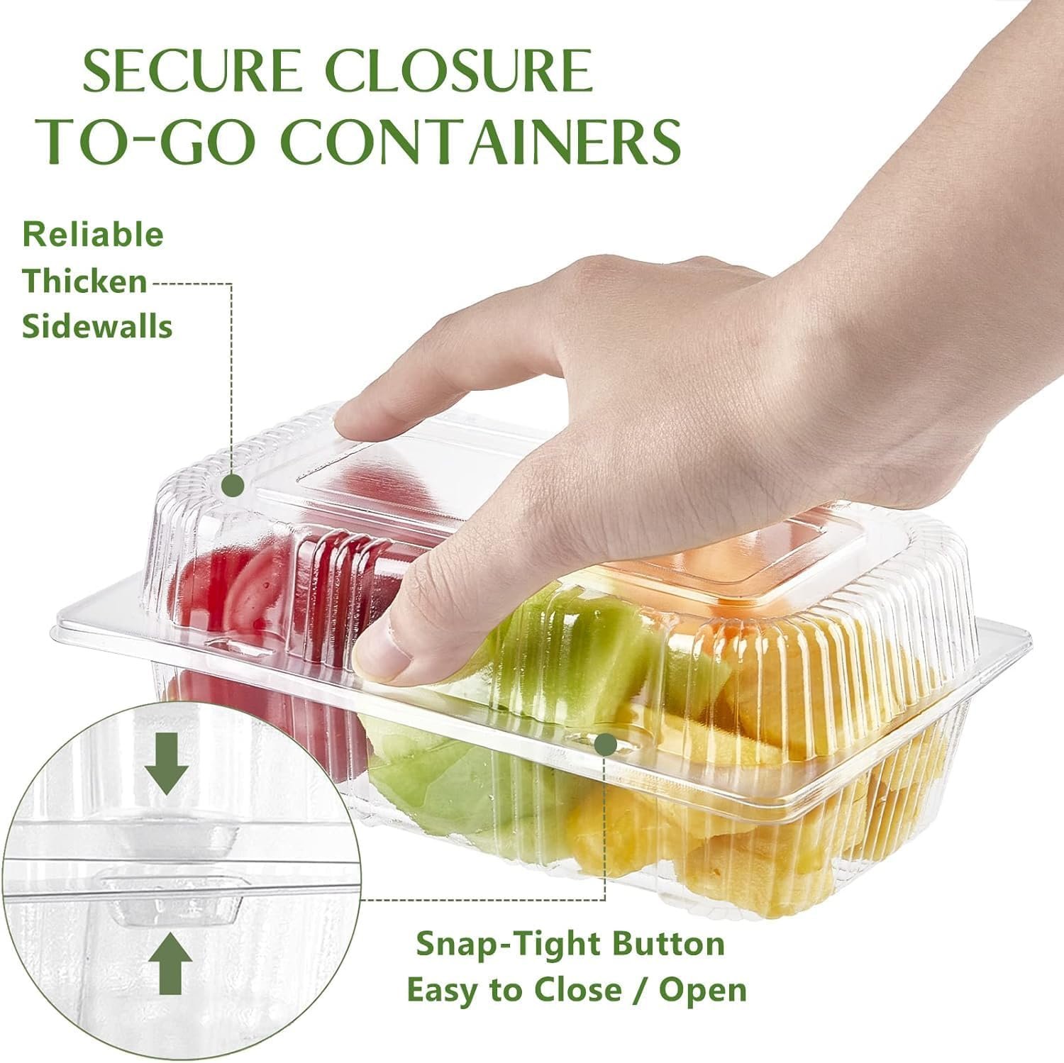 Contenedores de comida desechables de plástico resistente con tapa transparente (40 unidades) para llevar, cajas para postres, porciones de pastel, ensaladas, pasteles y sándwiches, con logo personalizado. Ideal para distribución de marca blanca, fabricados en Fábrica. Contenedores de comida desechables de plástico resistente con tapa transparente (40 unidades) para llevar, cajas para postres, porciones de pastel, ensaladas, pasteles y sándwiches, con logo personalizado. Ideal para distribución de marca blanca, fabricados en Fábrica.