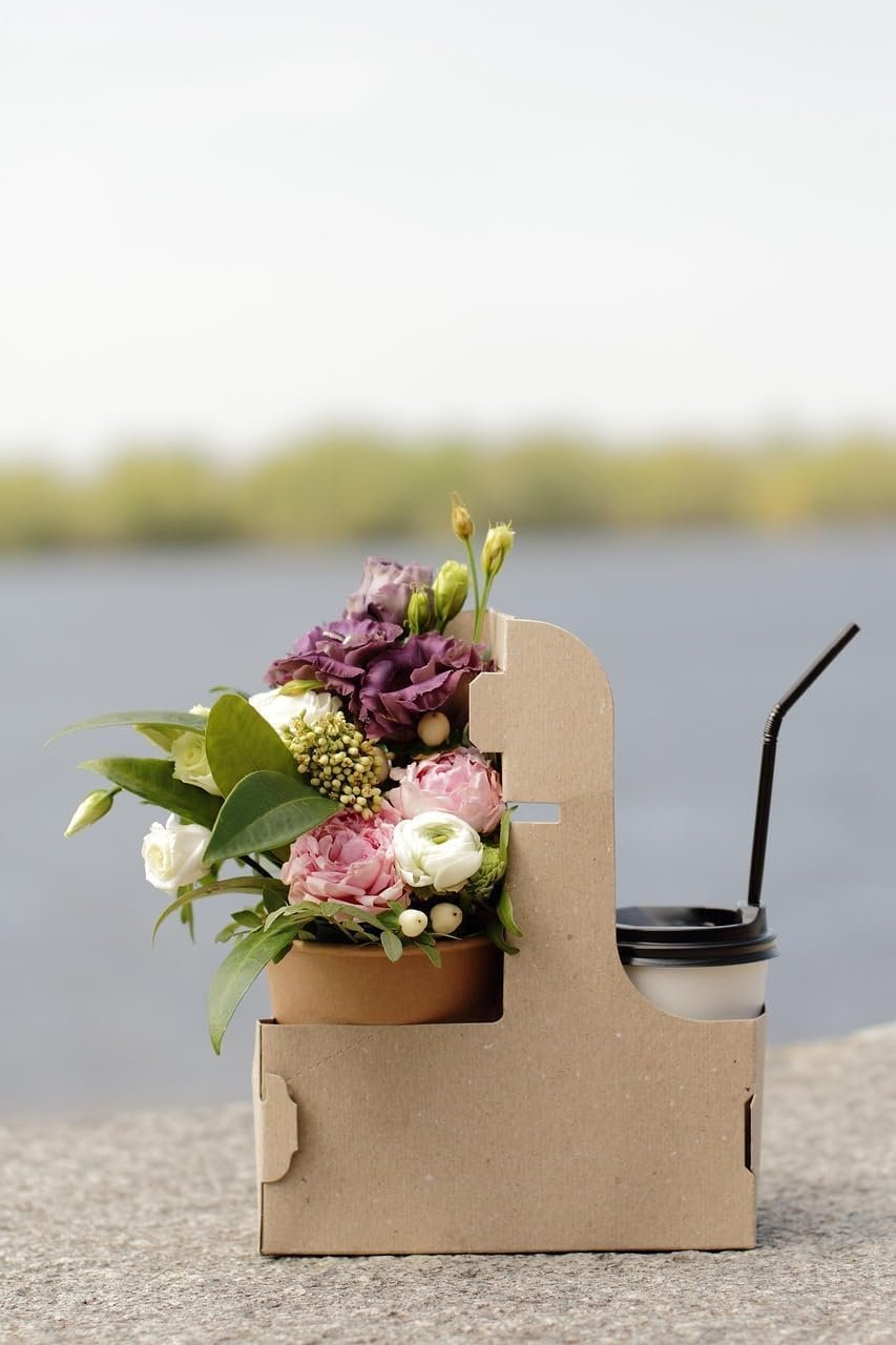 Logo Personalizado 20 Pack Porta Bebidas Kraft con Asas, Soporte Desechable para 2 Tazas de Bebidas Calientes o Frías, Servicio de Comida para Llevar en Café y Restaurante, Proveedor de Cartón para Café para Llevar.