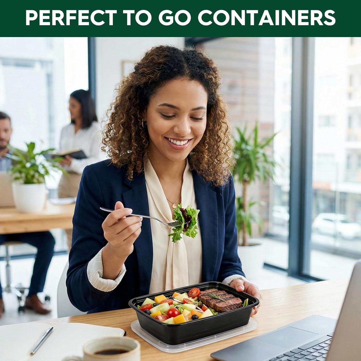 Contenedores de preparación de comidas con tapa, plástico reutilizable, 1 compartimento, libre de BPA, cajas bento para control de porciones y comida para llevar, personalización de logo, aptos para microondas/congelador/lavavajillas (paquete de 50, 32 oz) de proveedor.