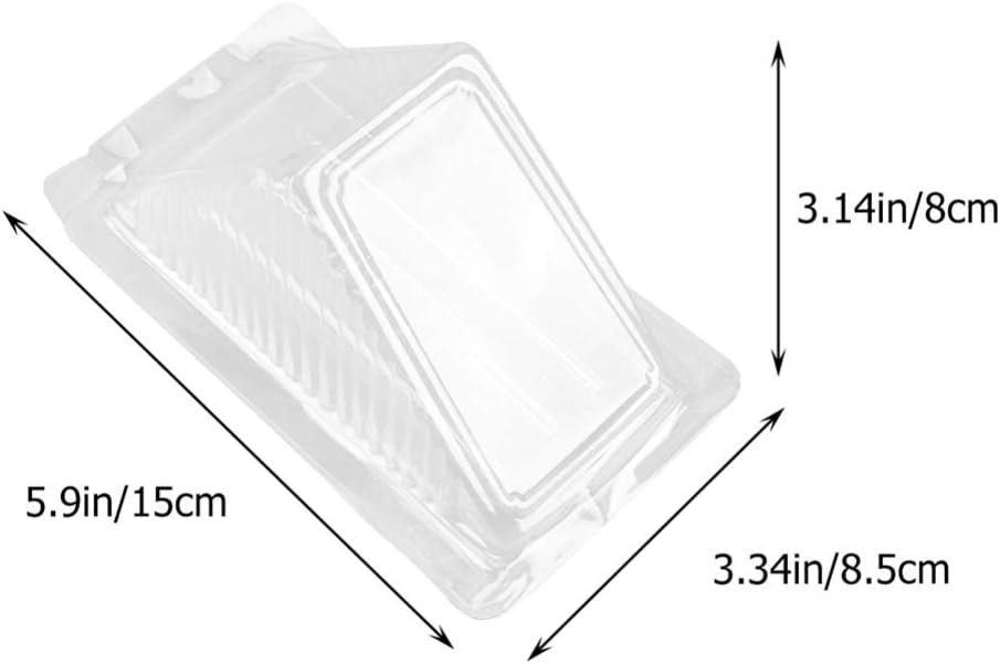 Caja de Empaque de Sándwiches Transparentes de Plástico Triangulares con Tapa Abatible 5.90X3.34X3.14 Pulgadas, Ideal para Personalizar con Logo, Marca Blanca y Suministrada por Fábrica para Comidas para Llevar y Almacenamiento.