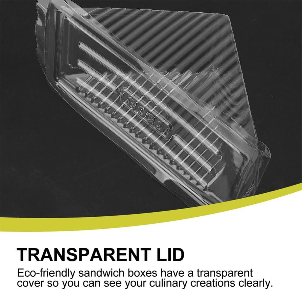 Caja de Empaque de Sándwiches Transparentes de Plástico Triangulares con Tapa Abatible 5.90X3.34X3.14 Pulgadas, Ideal para Personalizar con Logo, Marca Blanca y Suministrada por Fábrica para Comidas para Llevar y Almacenamiento.