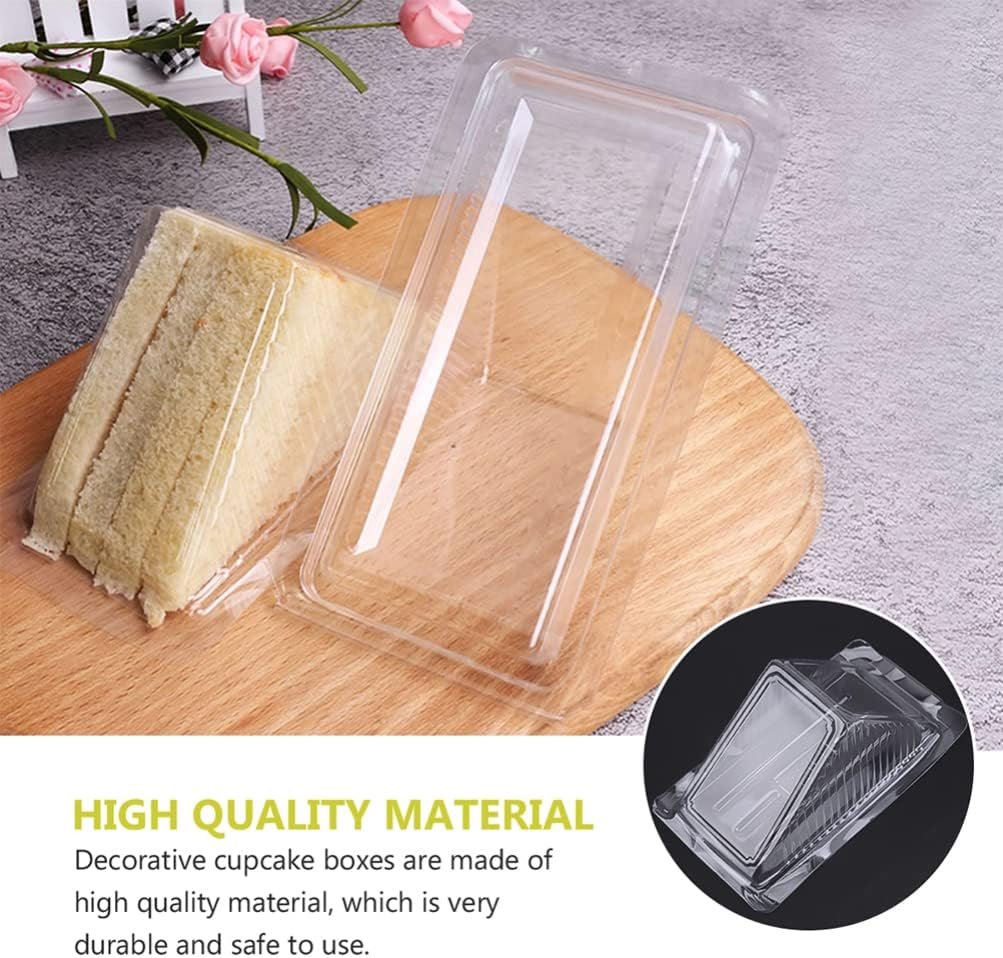 Caja de Empaque de Sándwiches Transparentes de Plástico Triangulares con Tapa Abatible 5.90X3.34X3.14 Pulgadas, Ideal para Personalizar con Logo, Marca Blanca y Suministrada por Fábrica para Comidas para Llevar y Almacenamiento.