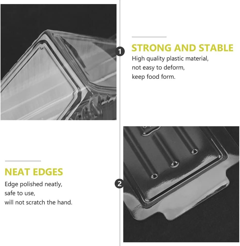 Caja de Empaque de Sándwiches Transparentes de Plástico Triangulares con Tapa Abatible 5.90X3.34X3.14 Pulgadas, Ideal para Personalizar con Logo, Marca Blanca y Suministrada por Fábrica para Comidas para Llevar y Almacenamiento.