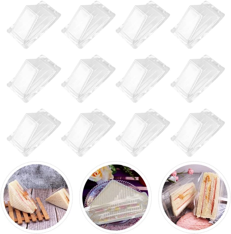 Caja de Empaque de Sándwiches Transparentes de Plástico Triangulares con Tapa Abatible 5.90X3.34X3.14 Pulgadas, Ideal para Personalizar con Logo, Marca Blanca y Suministrada por Fábrica para Comidas para Llevar y Almacenamiento.