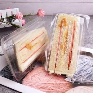 Caja de Empaque de Sándwiches Transparentes de Plástico Triangulares con Tapa Abatible 5.90X3.34X3.14 Pulgadas, Ideal para Personalizar con Logo, Marca Blanca y Suministrada por Fábrica para Comidas para Llevar y Almacenamiento.