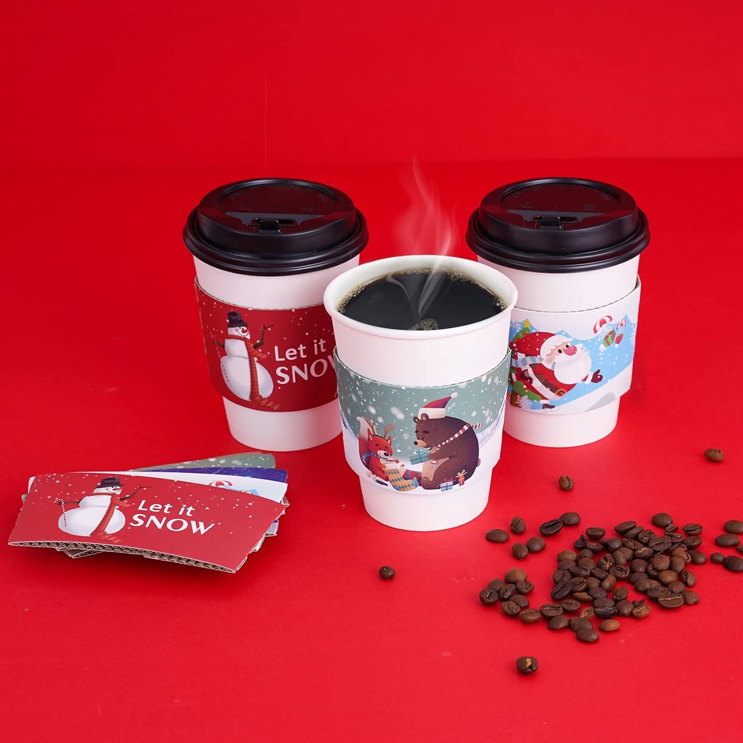 Logo Personalizado 120 piezas de mangas para taza de café navideñas, aptas para tazas de 12 a 20 oz, con 5 diseños personalizados diferentes para chocolate caliente, café, cacao, té o bebidas frías, Proveedor confiable. Logo Personalizado 120 piezas de mangas para taza de café navideñas, aptas para tazas de 12 a 20 oz, con 5 diseños personalizados diferentes para chocolate caliente, café, cacao, té o bebidas frías, Proveedor confiable.
