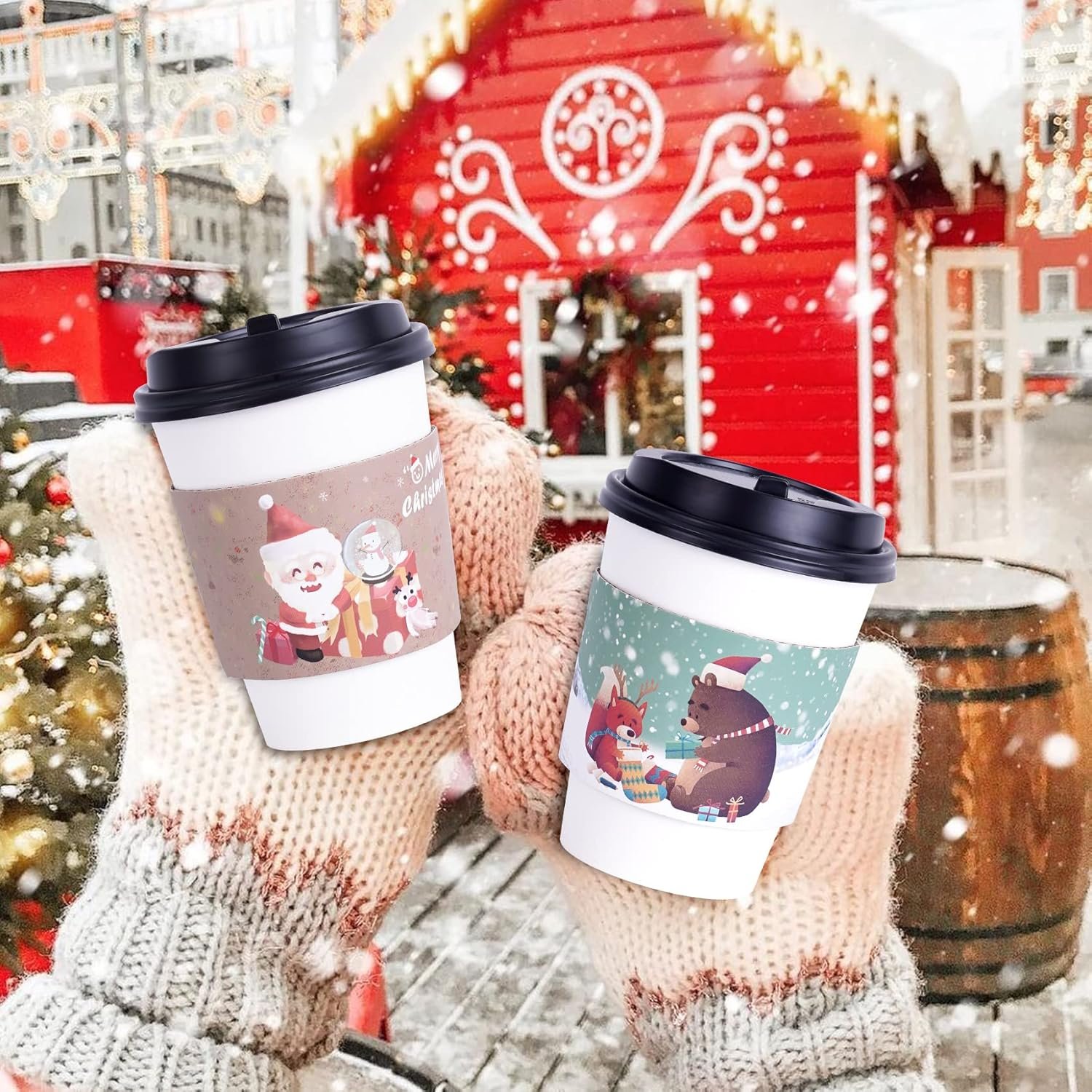Logo Personalizado 120 piezas de mangas para taza de café navideñas, aptas para tazas de 12 a 20 oz, con 5 diseños personalizados diferentes para chocolate caliente, café, cacao, té o bebidas frías, Proveedor confiable. Logo Personalizado 120 piezas de mangas para taza de café navideñas, aptas para tazas de 12 a 20 oz, con 5 diseños personalizados diferentes para chocolate caliente, café, cacao, té o bebidas frías, Proveedor confiable.