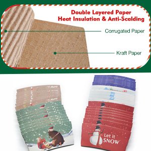 Logo Personalizado 120 piezas de mangas para taza de café navideñas, aptas para tazas de 12 a 20 oz, con 5 diseños personalizados diferentes para chocolate caliente, café, cacao, té o bebidas frías, Proveedor confiable. Logo Personalizado 120 piezas de mangas para taza de café navideñas, aptas para tazas de 12 a 20 oz, con 5 diseños personalizados diferentes para chocolate caliente, café, cacao, té o bebidas frías, Proveedor confiable.