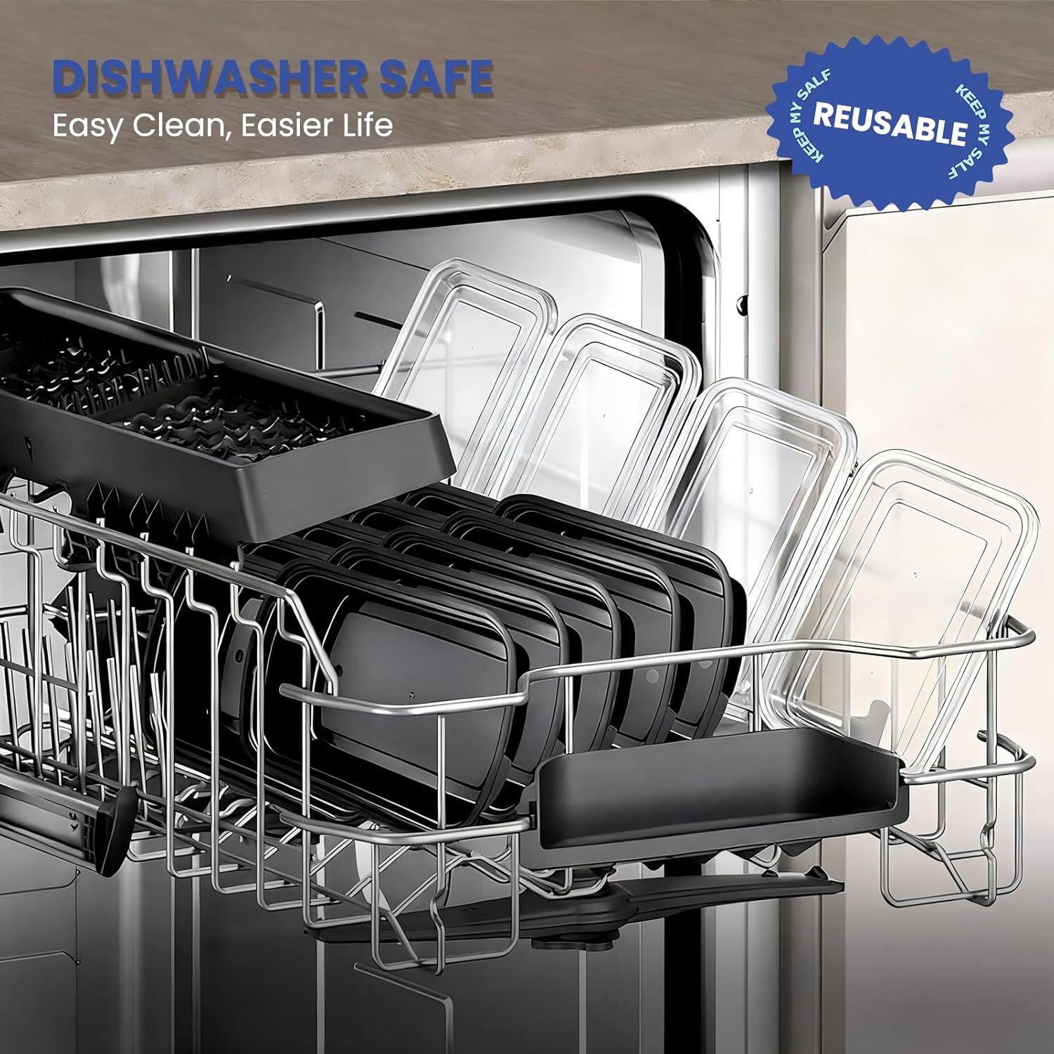 Logo Personalizado: 15 Pack de Contenedores de Comida de 32oz Reutilizables y Desechables, Almacenamiento de Alimentos con Tapa a Prueba de Filtraciones, Aptos para Microondas, Congelador y Lavavajillas, Marca Blanca de Proveedor.