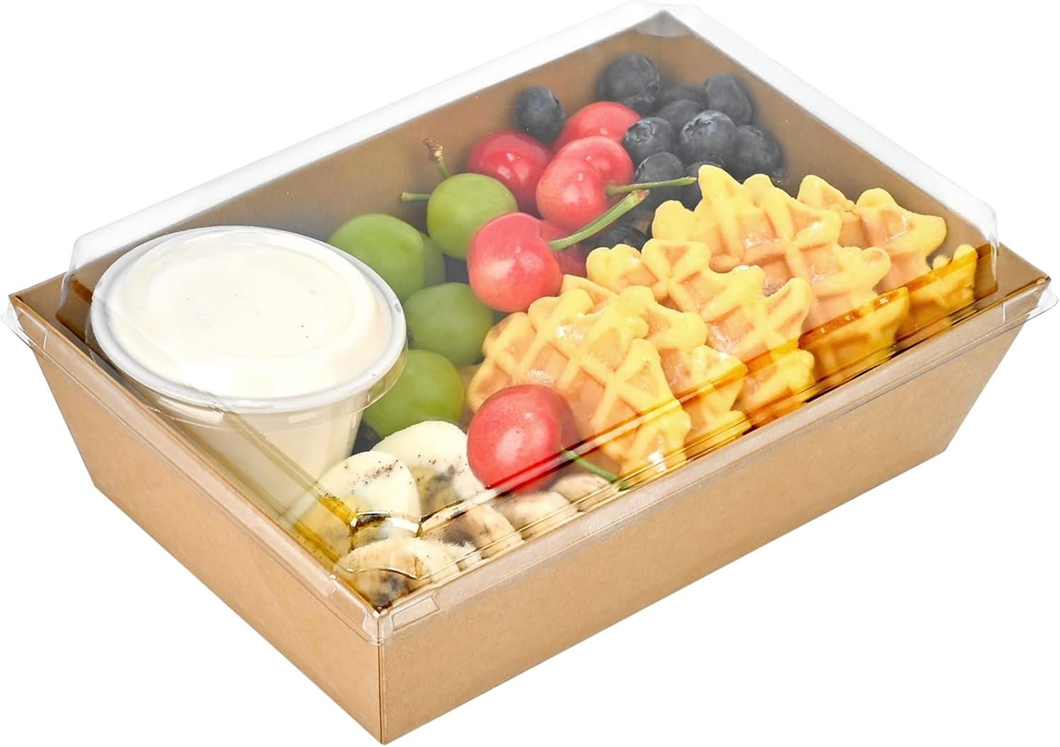 Cajas de charcutería de papel desechables de 8 x 6 pulgadas con tapa transparente, 20 unidades, para personalizar con logo, ideales para pasteles, cupcakes, sándwiches y bombas de cacao, proveedor confiable.