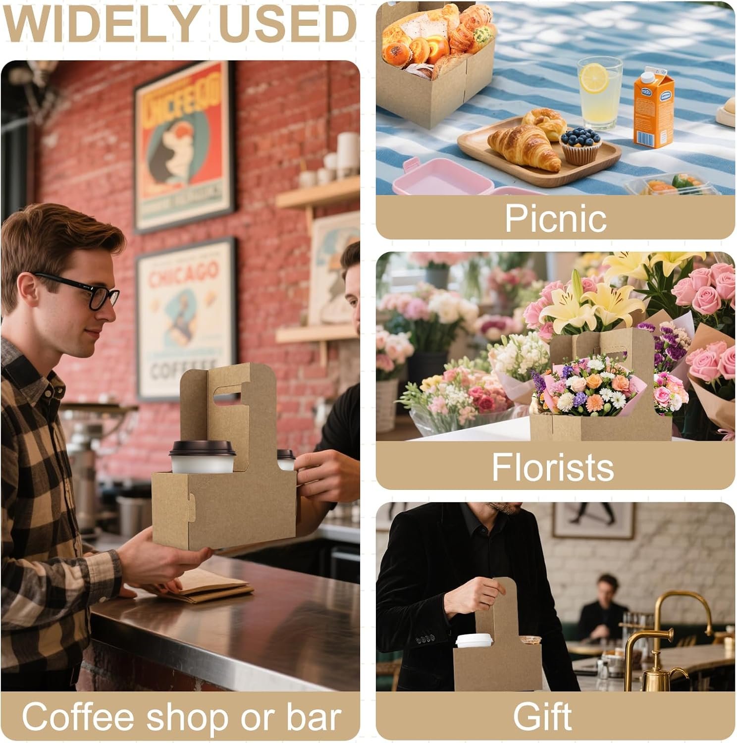 Logo Personalizado Portavasos de Cartón Kraft para 2 Tazas, 30 Pcs con Asa y 30 Stickers de Feliz Cumpleaños, Portadora Desechable de Bebidas, Fábrica de Soluciones para Café y Comida para Llevar. Logo Personalizado Portavasos de Cartón Kraft para 2 Tazas, 30 Pcs con Asa y 30 Stickers de Feliz Cumpleaños, Portadora Desechable de Bebidas, Fábrica de Soluciones para Café y Comida para Llevar.