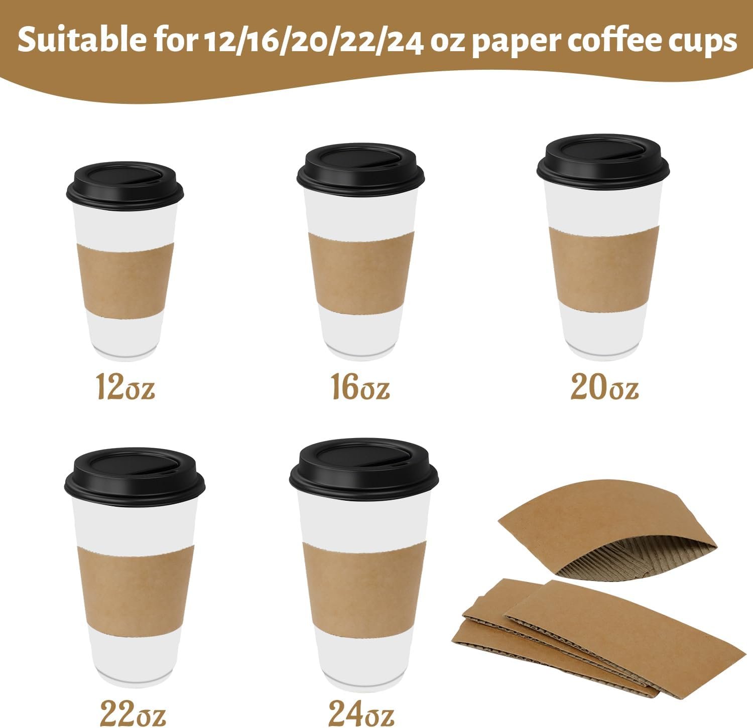 Logo Personalizado en 500 Piezas de Mangas de Café, Mangas de Papel Kraft Corrugado Desechables para Bebidas Calientes y Frías de 12oz a 24oz, ideal para Cafés, Oficinas y Tiendas de Café, Fábrica de Mangas Reciclables. Logo Personalizado en 500 Piezas de Mangas de Café, Mangas de Papel Kraft Corrugado Desechables para Bebidas Calientes y Frías de 12oz a 24oz, ideal para Cafés, Oficinas y Tiendas de Café, Fábrica de Mangas Reciclables.