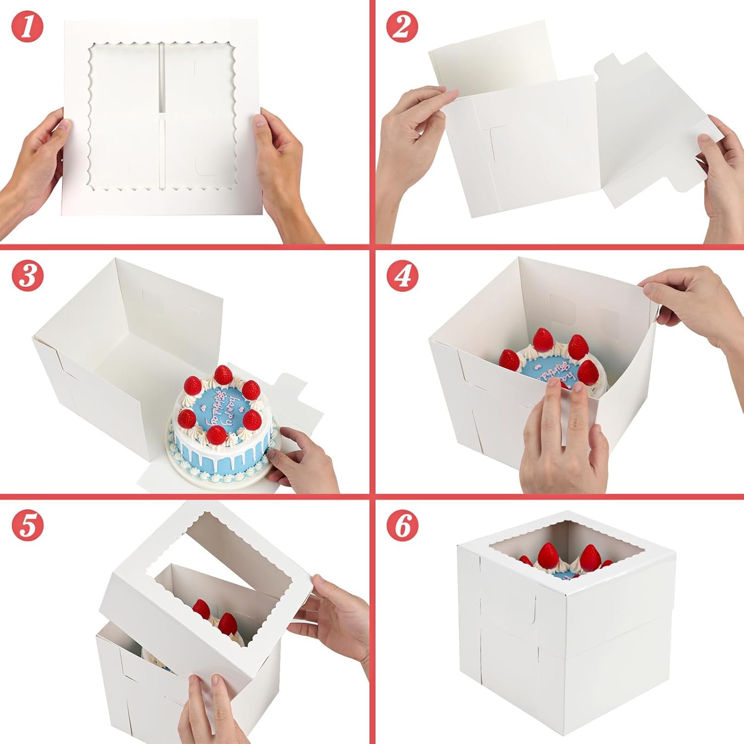 Cajas Pasteles 20pcs 8x8x8 Pulgadas con Ventana, Marca Blanca para Postres, Personalizadas con Logo, Proveedor de Soluciones para Cumpleaños, Bodas, San Valentín y Fiestas Cajas Pasteles 20pcs 8x8x8 Pulgadas con Ventana, Marca Blanca para Postres, Personalizadas con Logo, Proveedor de Soluciones para Cumpleaños, Bodas, San Valentín y Fiestas