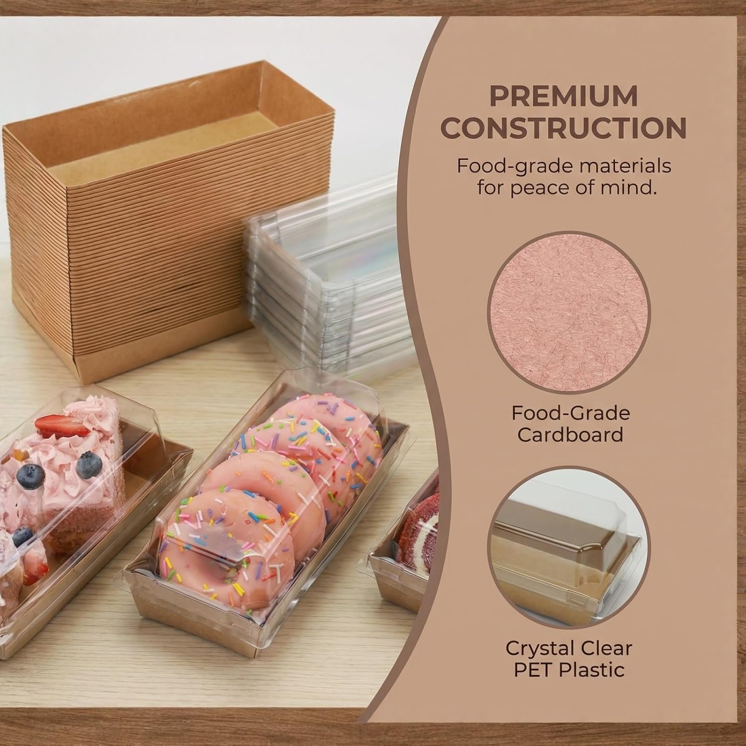 Cajas de Charcutería de 50 Piezas con Tapa Transparente, Cajas de Pasta y Sándwich de Kraft, Contenedores de Postre Flan en Cartón, Packaging de Galletas y Caja de Pastel, Proveedor de Marca Blanca con Logo Personalizado. Cajas de Charcutería de 50 Piezas con Tapa Transparente, Cajas de Pasta y Sándwich de Kraft, Contenedores de Postre Flan en Cartón, Packaging de Galletas y Caja de Pastel, Proveedor de Marca Blanca con Logo Personalizado.