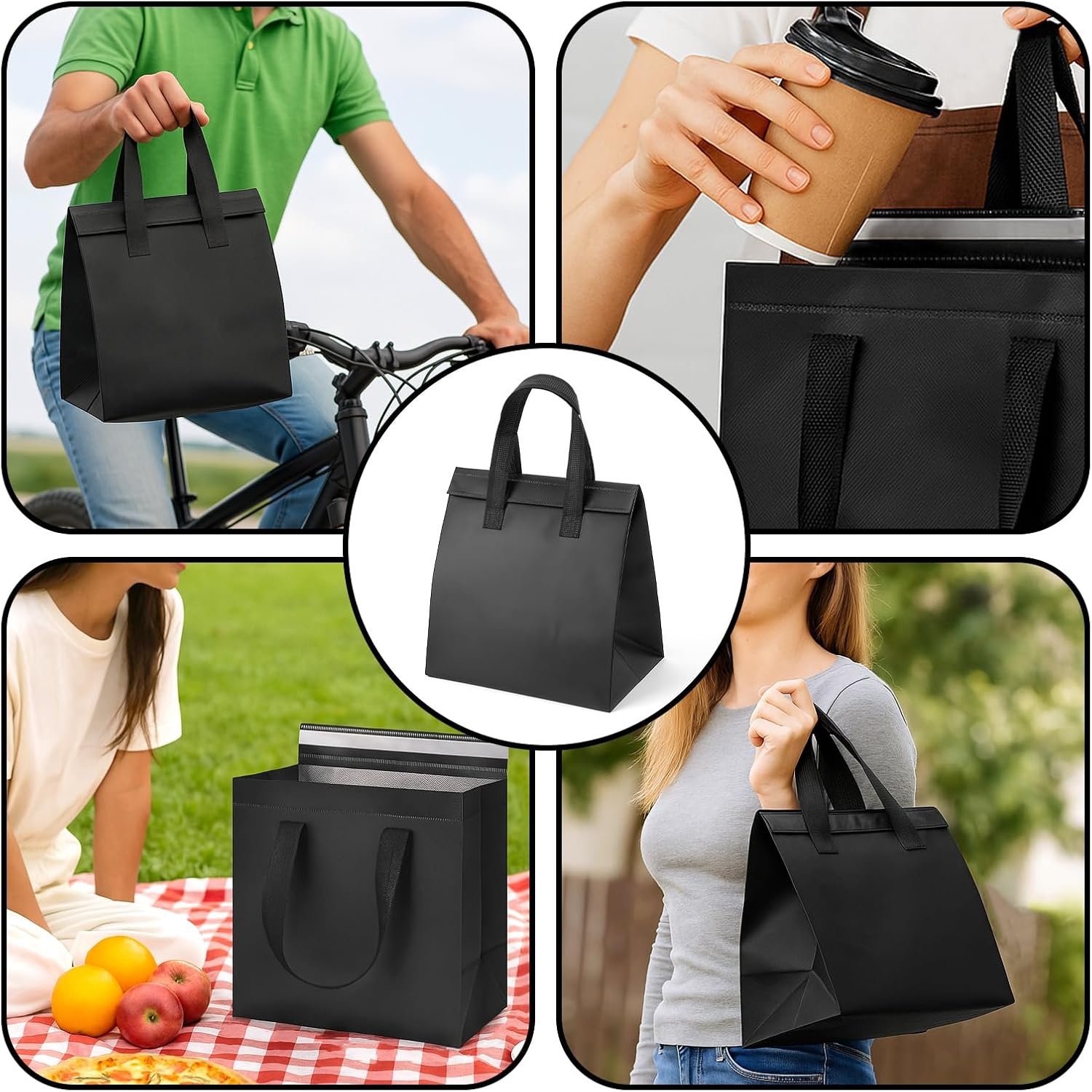 Bolsas Térmicas Personalizadas para Llevar 50 Piezas, Sacos Insulados Pequeños para Comida, Logo Personalizado, Ideal para Café, Cena para Llevar, Té con Leche, Comida Fría o Caliente, 9.5 x 6 x 10 Pulgadas, Proveedor de Fábrica en Negro Bolsas Térmicas Personalizadas para Llevar 50 Piezas, Sacos Insulados Pequeños para Comida, Logo Personalizado, Ideal para Café, Cena para Llevar, Té con Leche, Comida Fría o Caliente, 9.5 x 6 x 10 Pulgadas, Proveedor de Fábrica en Negro