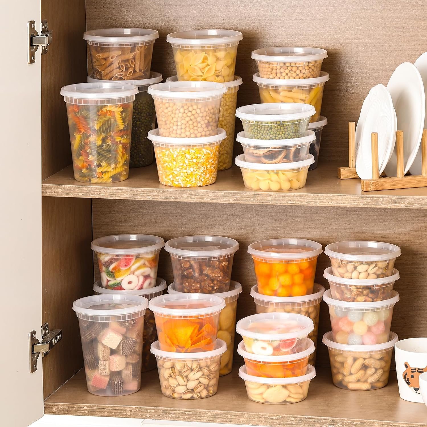 Logo Personalizado - Set de 24 Contenedores de Plástico para Alimentos con Tapas, variedad de 8 oz, 16 oz y 32 oz, recipientes herméticos para almacenamiento de comida, apto para congelador, lavavajillas y microondas, marca blanca de Proveedor para almacenamiento de comida para llevar. Logo Personalizado - Set de 24 Contenedores de Plástico para Alimentos con Tapas, variedad de 8 oz, 16 oz y 32 oz, recipientes herméticos para almacenamiento de comida, apto para congelador, lavavajillas y microondas, marca blanca de Proveedor para almacenamiento de comida para llevar.