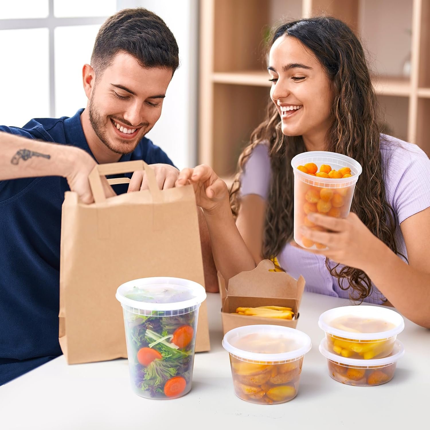 Logo Personalizado - Set de 24 Contenedores de Plástico para Alimentos con Tapas, variedad de 8 oz, 16 oz y 32 oz, recipientes herméticos para almacenamiento de comida, apto para congelador, lavavajillas y microondas, marca blanca de Proveedor para almacenamiento de comida para llevar. Logo Personalizado - Set de 24 Contenedores de Plástico para Alimentos con Tapas, variedad de 8 oz, 16 oz y 32 oz, recipientes herméticos para almacenamiento de comida, apto para congelador, lavavajillas y microondas, marca blanca de Proveedor para almacenamiento de comida para llevar.