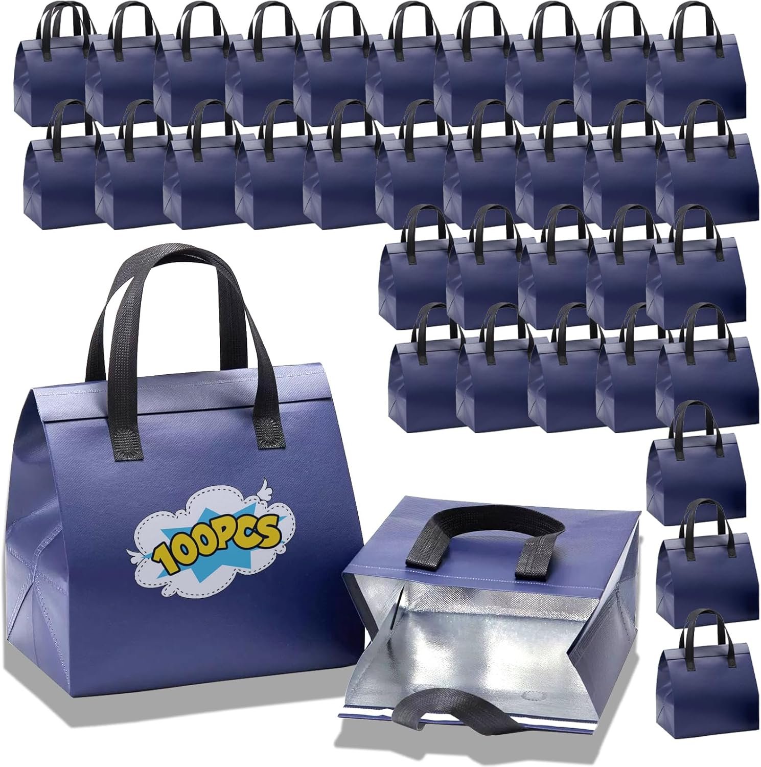 Bolsas desechables para llevar, 100 Pcs, ideales para comida, café, té con leche, mariscos y pizza, con logo personalizado, 9.5 x 6 x 10 in, perfectas para restaurantes y tiendas de comestibles, proveedor confiable.