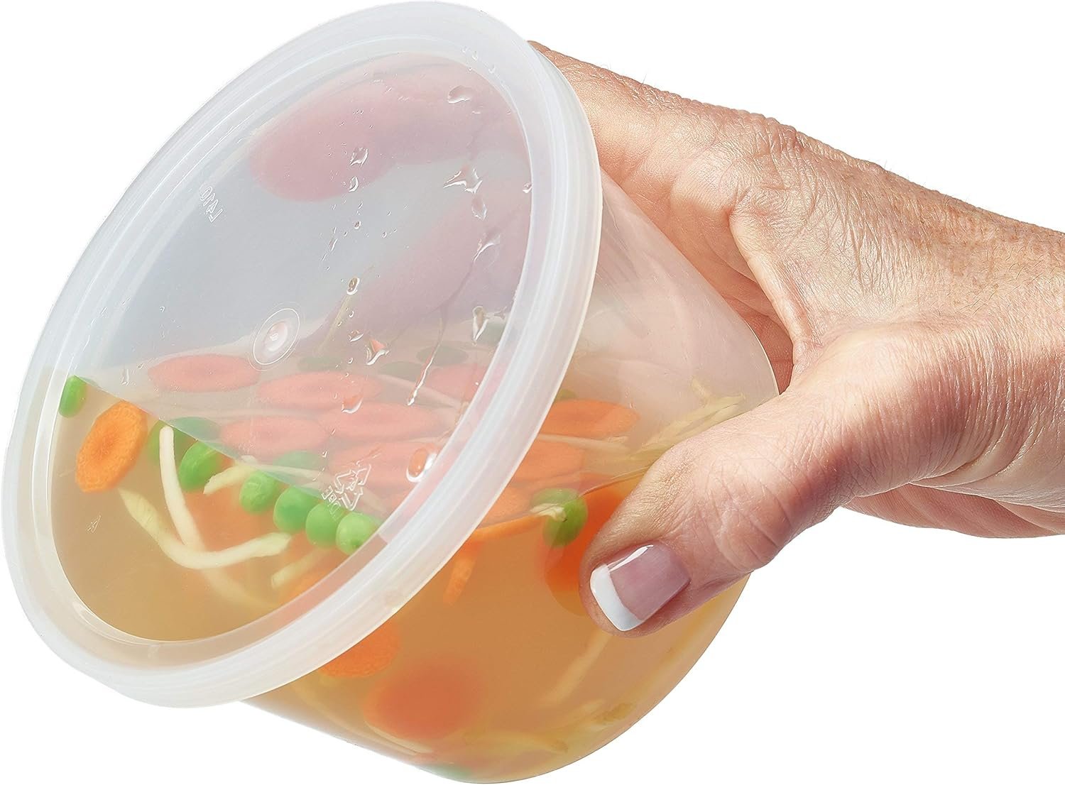 Contenedores de Almacenamiento de Alimentos con Tapa 8oz, 16oz, 32oz Combo Pack de Tazas Deli para Congelador Marca Blanca, 44 Sets BPA Libre, Redondas y A Prueba de Fugas para Preparación de Comidas, Tapa Hermética, Proveedor