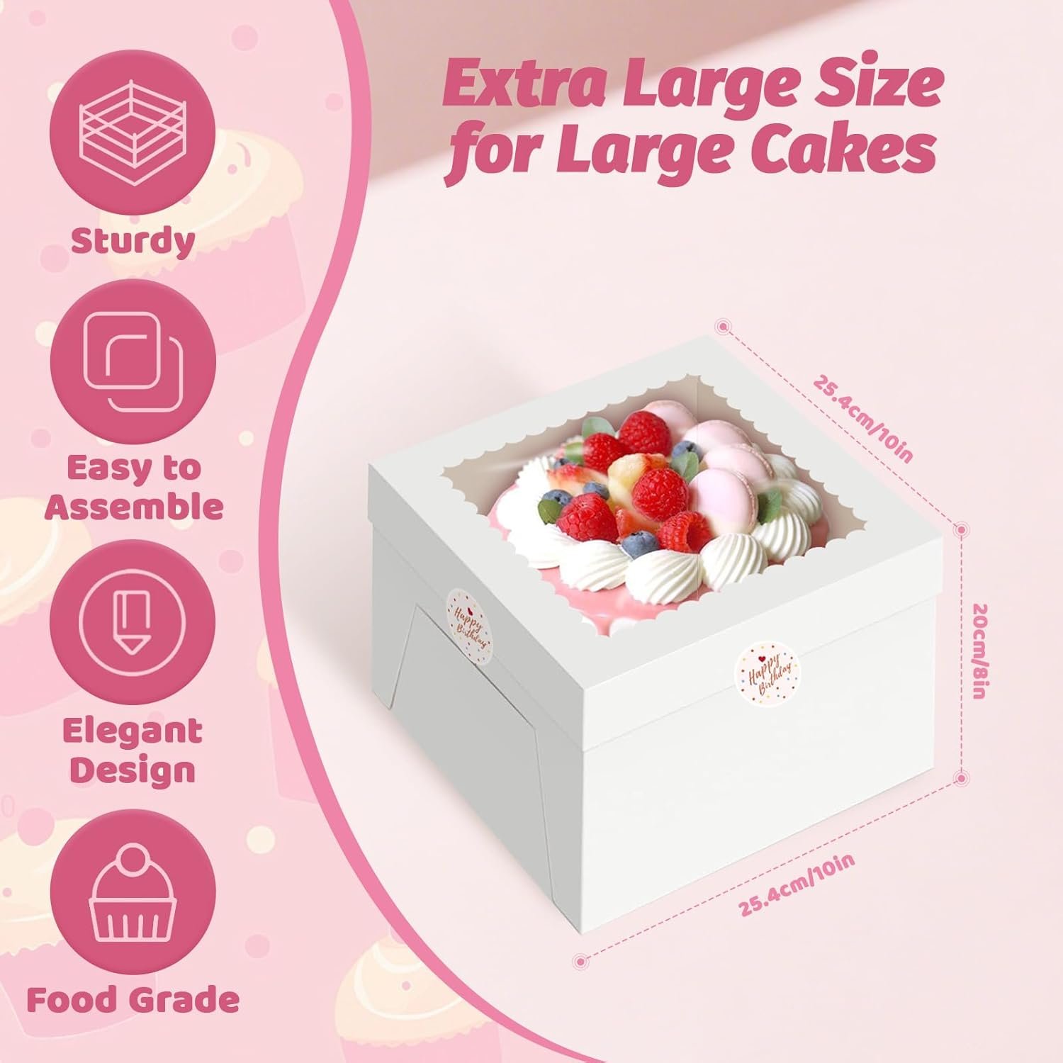 Logo Personalizado 15pcs Cajas de Pasteles 10x10x8 Pulgadas con Ventana, Cajas de Repostería Blancas, Cajas Grandes para Galletas, Cajas de Repostería con Etiquetas, Cajas para Pasteles, Macarons, Donas, Tartas, Galletas, Boda, Cumpleaños, Fiesta - Proveedor. Logo Personalizado 15pcs Cajas de Pasteles 10x10x8 Pulgadas con Ventana, Cajas de Repostería Blancas, Cajas Grandes para Galletas, Cajas de Repostería con Etiquetas, Cajas para Pasteles, Macarons, Donas, Tartas, Galletas, Boda, Cumpleaños, Fiesta - Proveedor.