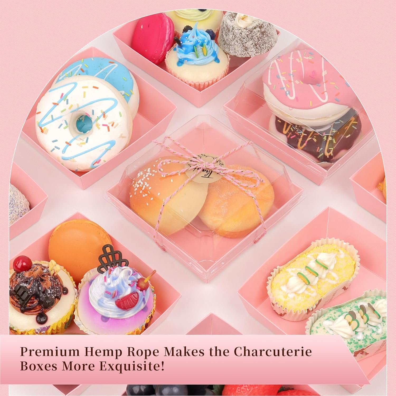 Cajas de Charcutería 150 Pack con Tapa Transparente Segura, 4,7x4,7x2,6 Pulgadas, Personalización de Logo para Envases Desechables de Sándwich, Pasteles y Postres, Marca Blanca del Proveedor.