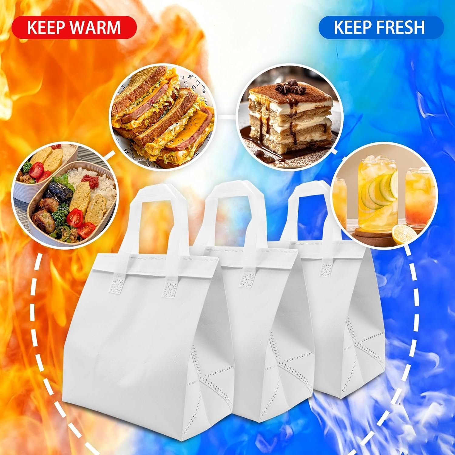 Bolsas térmicas reutilizables pequeñas de 30 unidades, ideales para entrega de comida caliente y fría, con opción de logo personalizado, 9.4 x 5.9 x 9.2 In, perfectas para marca blanca, fabricadas por nuestro proveedor. Bolsas térmicas reutilizables pequeñas de 30 unidades, ideales para entrega de comida caliente y fría, con opción de logo personalizado, 9.4 x 5.9 x 9.2 In, perfectas para marca blanca, fabricadas por nuestro proveedor.