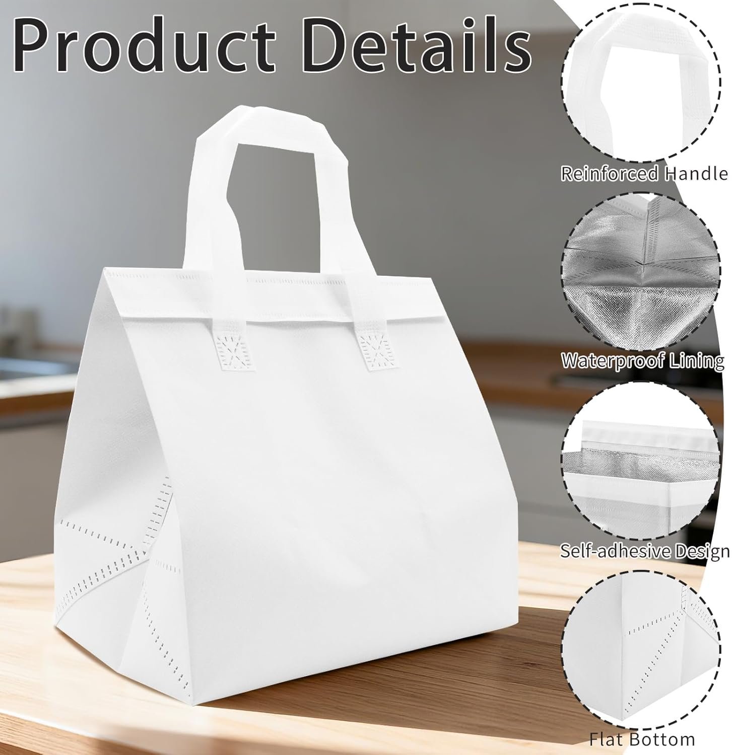 Bolsas térmicas reutilizables pequeñas de 30 unidades, ideales para entrega de comida caliente y fría, con opción de logo personalizado, 9.4 x 5.9 x 9.2 In, perfectas para marca blanca, fabricadas por nuestro proveedor. Bolsas térmicas reutilizables pequeñas de 30 unidades, ideales para entrega de comida caliente y fría, con opción de logo personalizado, 9.4 x 5.9 x 9.2 In, perfectas para marca blanca, fabricadas por nuestro proveedor.