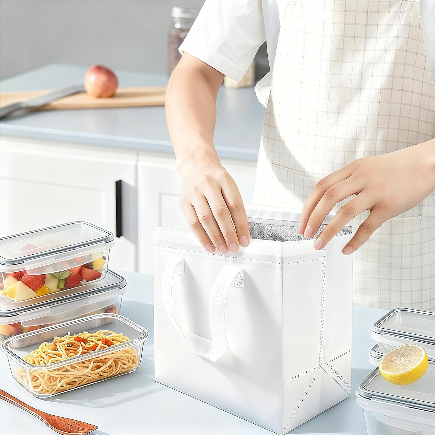 Bolsas térmicas reutilizables pequeñas de 30 unidades, ideales para entrega de comida caliente y fría, con opción de logo personalizado, 9.4 x 5.9 x 9.2 In, perfectas para marca blanca, fabricadas por nuestro proveedor. Bolsas térmicas reutilizables pequeñas de 30 unidades, ideales para entrega de comida caliente y fría, con opción de logo personalizado, 9.4 x 5.9 x 9.2 In, perfectas para marca blanca, fabricadas por nuestro proveedor.