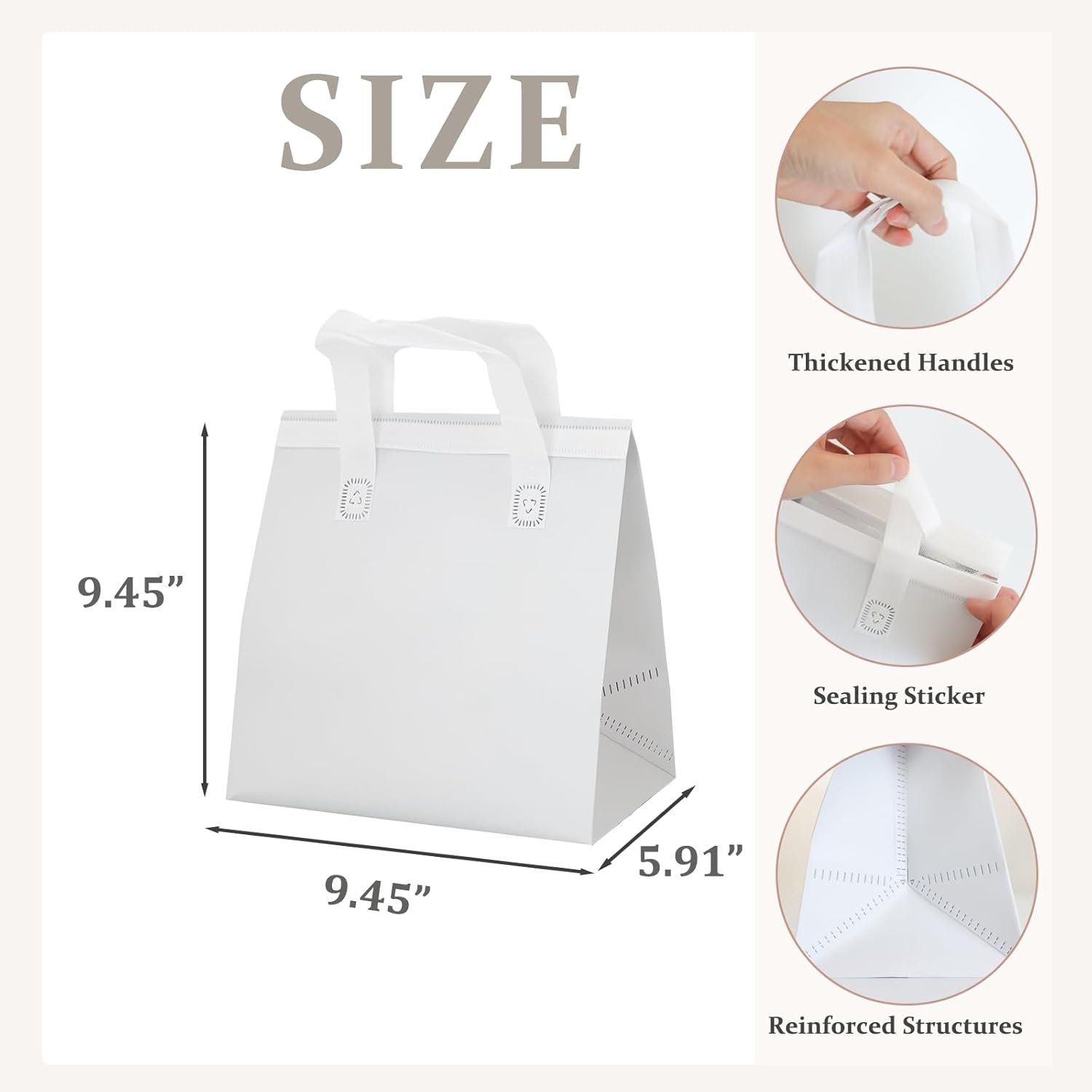 Logo Personalizado 12Pcs Bolsas Térmicas Desechables Blancas para Comida para Llevar, Ideal para Café, Leche, Té, Bebidas Frías y Calientes, Marca Blanca, Proveedor de Soluciones de Entrega. Logo Personalizado 12Pcs Bolsas Térmicas Desechables Blancas para Comida para Llevar, Ideal para Café, Leche, Té, Bebidas Frías y Calientes, Marca Blanca, Proveedor de Soluciones de Entrega.