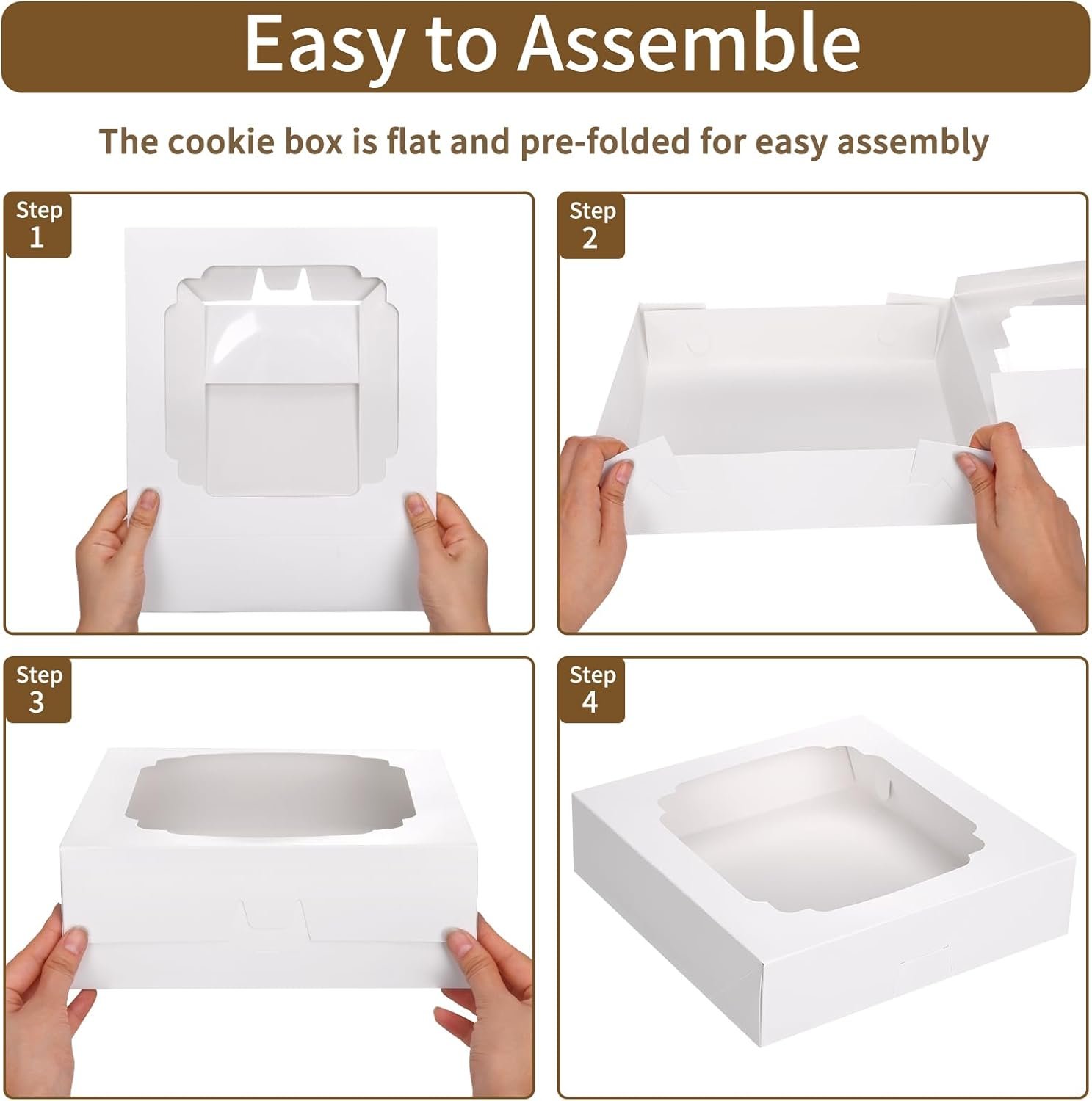 Caja para Tartas Personalizada 56pcs 10x10x2.5 Pulgadas con Ventana para Galletas, Pasteles, Muffins, Donas y Más - Fábrica de Marca Blanca Caja para Tartas Personalizada 56pcs 10x10x2.5 Pulgadas con Ventana para Galletas, Pasteles, Muffins, Donas y Más - Fábrica de Marca Blanca