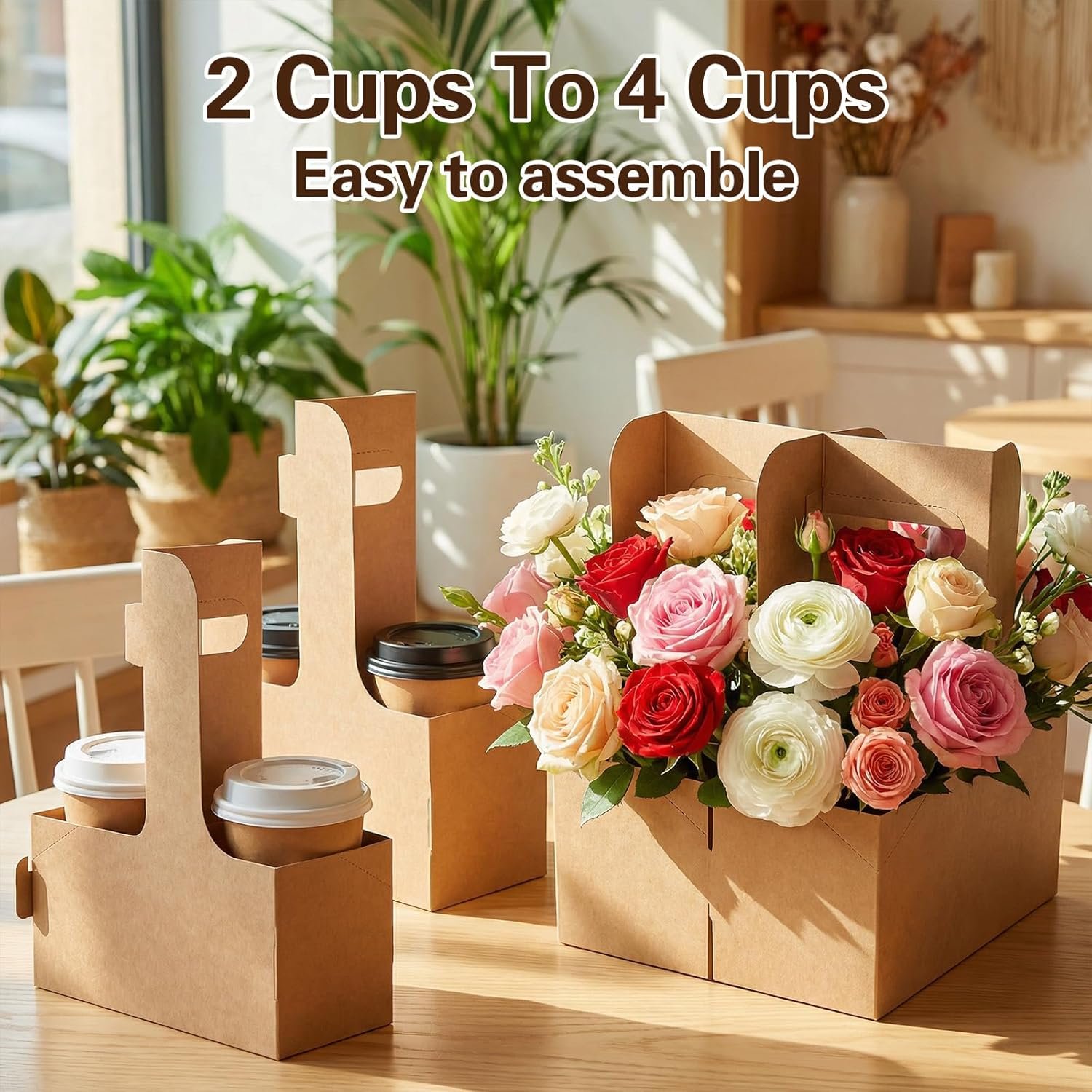 Logo Personalizado Transportador de Bebidas Desechable de 2 Tazas con Asa para Bebidas Calientes y Frías, Ideal para Entrega de Café, Comida para Llevar, Bubble Tea, Cafés y Restaurantes, Proveedor 100 Paquete. Logo Personalizado Transportador de Bebidas Desechable de 2 Tazas con Asa para Bebidas Calientes y Frías, Ideal para Entrega de Café, Comida para Llevar, Bubble Tea, Cafés y Restaurantes, Proveedor 100 Paquete.