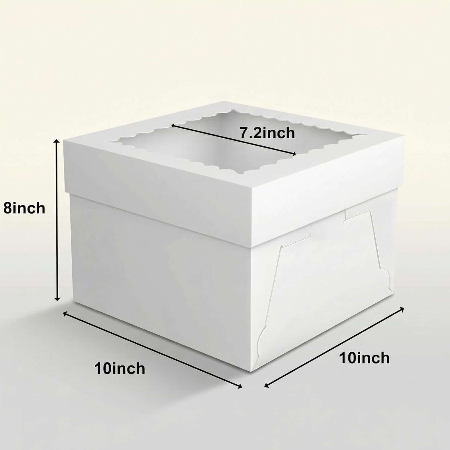 Caja de pasteles desechable con ventana y tapas, 3 paquetes de 10x10x8 pulgadas, Marca Blanca para tartas, donas, tartas, galletas, suministros para cumpleaños, bodas y fiestas – Proveedor de soluciones personalizadas con logo.