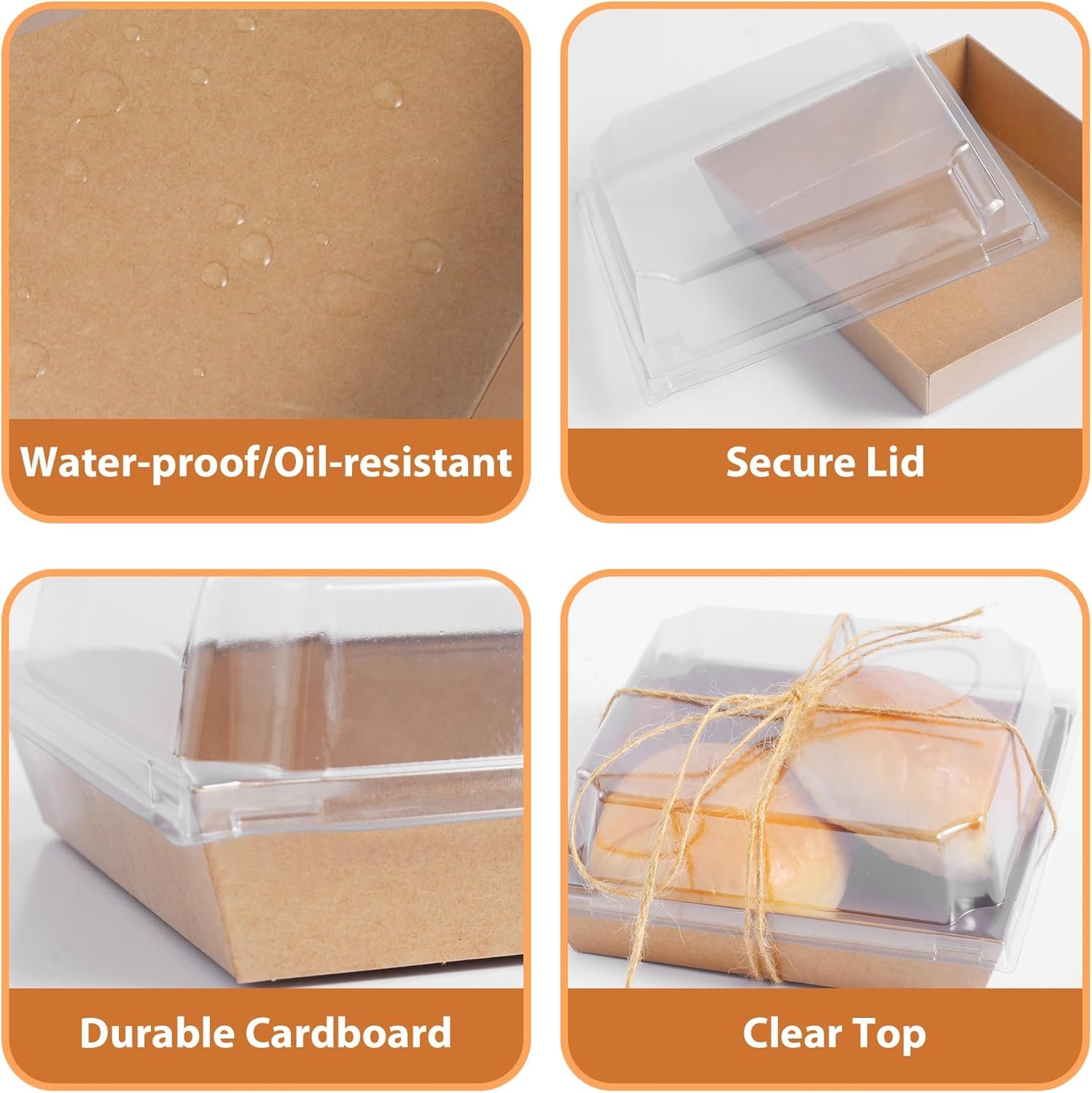 Cajas de Charcutería con Tapas Transparentes (Pack de 50), Contenedores Mini para Charcutería, Caja de Cartón Desechable para Comida para Lllevar - Pastelería, Galletas, Sándwiches, Tortas, Postres, Snacks - Marca Blanca de Proveedor Cajas de Charcutería con Tapas Transparentes (Pack de 50), Contenedores Mini para Charcutería, Caja de Cartón Desechable para Comida para Lllevar - Pastelería, Galletas, Sándwiches, Tortas, Postres, Snacks - Marca Blanca de Proveedor