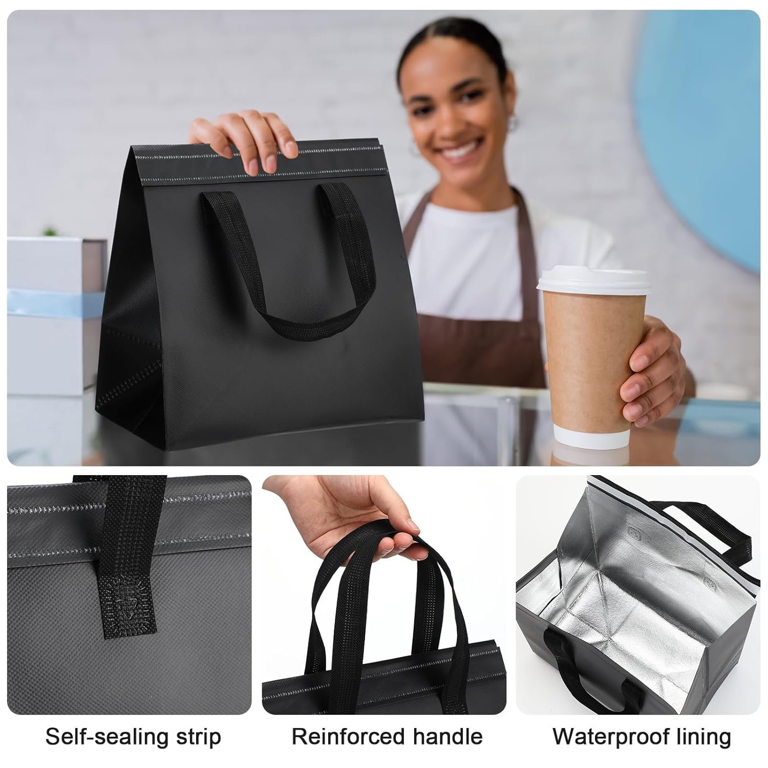 Bolsas Térmicas para Comida con Logo Personalizado, 50 Piezas de Bolsas Aislantes para Café, Leche, Té, Alimentos Frescos y Mariscos, 9.45x9.45x5.91 pulgadas, Marca Blanca para Catering y Restaurantes, Proveedor de Soluciones en Embalaje Bolsas Térmicas para Comida con Logo Personalizado, 50 Piezas de Bolsas Aislantes para Café, Leche, Té, Alimentos Frescos y Mariscos, 9.45x9.45x5.91 pulgadas, Marca Blanca para Catering y Restaurantes, Proveedor de Soluciones en Embalaje