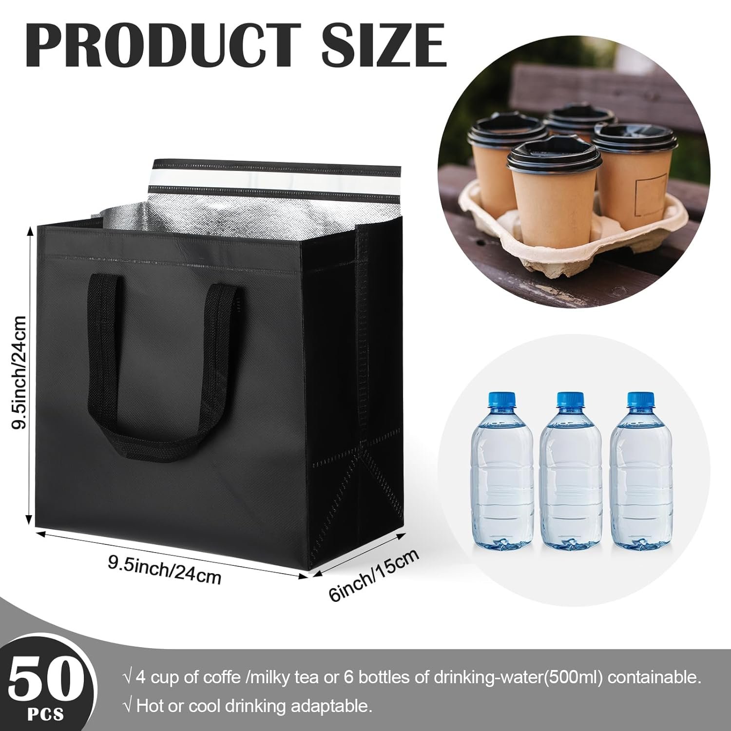 Bolsas Térmicas para Comida con Logo Personalizado, 50 Piezas de Bolsas Aislantes para Café, Leche, Té, Alimentos Frescos y Mariscos, 9.45x9.45x5.91 pulgadas, Marca Blanca para Catering y Restaurantes, Proveedor de Soluciones en Embalaje Bolsas Térmicas para Comida con Logo Personalizado, 50 Piezas de Bolsas Aislantes para Café, Leche, Té, Alimentos Frescos y Mariscos, 9.45x9.45x5.91 pulgadas, Marca Blanca para Catering y Restaurantes, Proveedor de Soluciones en Embalaje