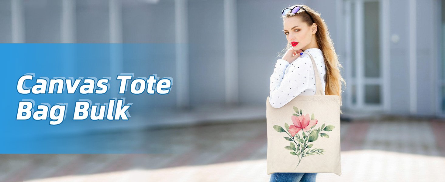 Bolsas de Lona en Blanco para DIY y Regalos Personalizados, 24 Paquete de 10oz, 14x15 Pulgadas, Ideal para Pintura y Sustracción - Logo Personalizado, Proveedor de Bolsas de Tela.