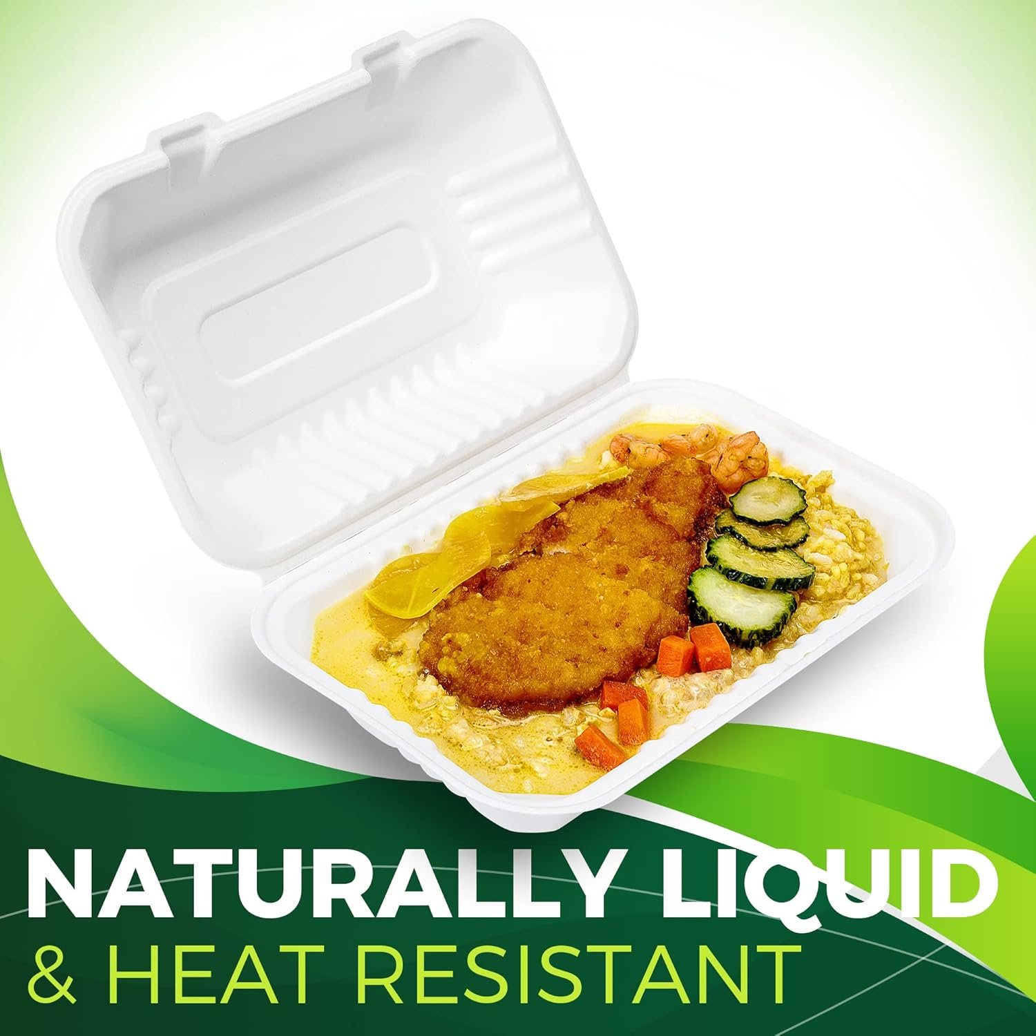 Logo Personalizado 75 Pack de Contenedores para Llevar 9”x6” con Tapas, Extra Resistente, 100% Compostables, Contenedores Clamshell, Proveedor de Cajas para Alimentos, Marca Blanca Logo Personalizado 75 Pack de Contenedores para Llevar 9”x6” con Tapas, Extra Resistente, 100% Compostables, Contenedores Clamshell, Proveedor de Cajas para Alimentos, Marca Blanca