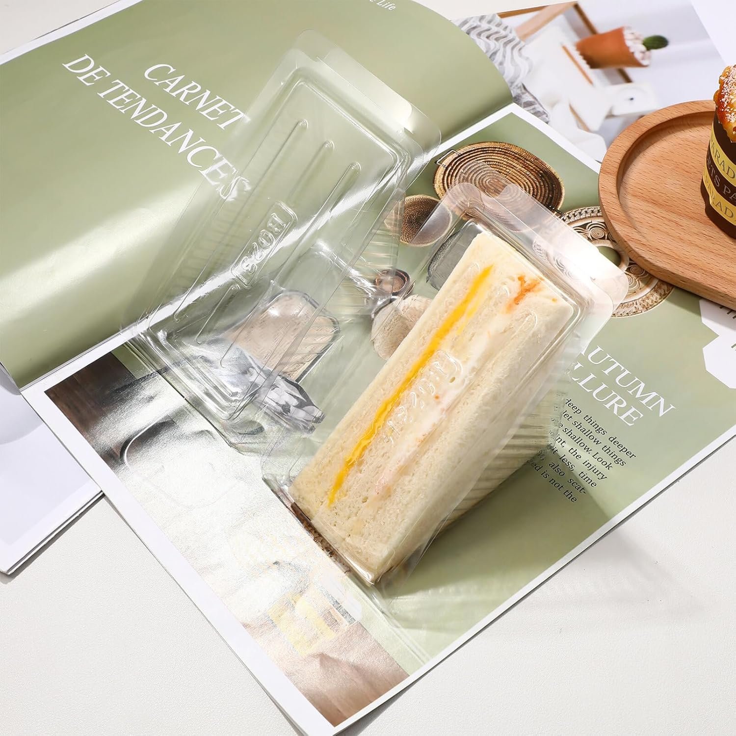 Contenedores desechables de plástico para sándwiches y cupcakes 50PCS con Logo Personalizado, ideales para panaderías y opciones de Marca Blanca, fabricados por nuestro Proveedor.