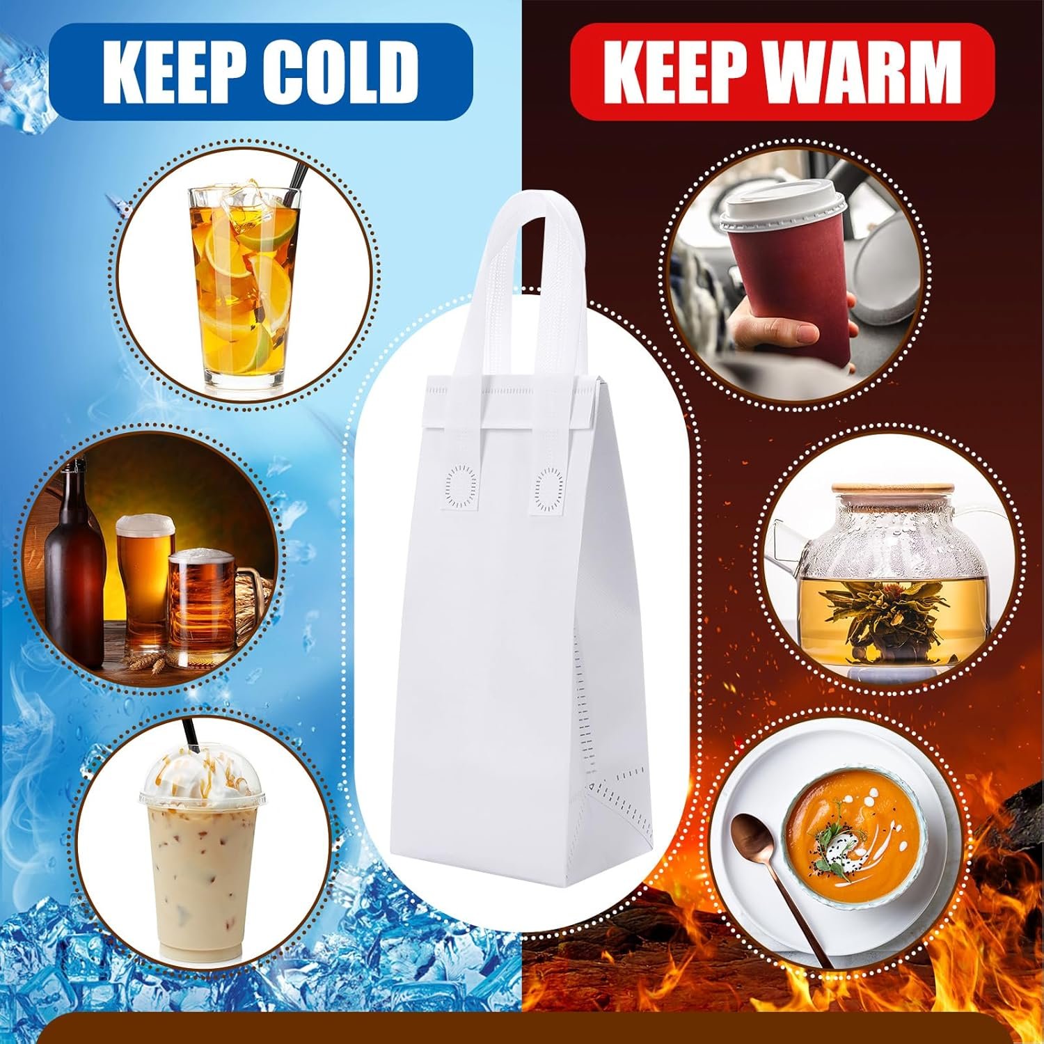 Logo Personalizado 50 Pcs Bolsas Térmicas de Transporte para Bebidas en Taza con Asa Reutilizables para Café para Llevar, Marca Blanca, Proveedor de Fábrica para Bebidas Calientes y Frías Logo Personalizado 50 Pcs Bolsas Térmicas de Transporte para Bebidas en Taza con Asa Reutilizables para Café para Llevar, Marca Blanca, Proveedor de Fábrica para Bebidas Calientes y Frías