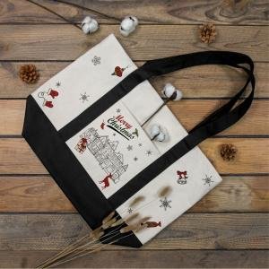 Logo Personalizado Bolsa de Tela Reutilizable con Cierre Superior y Bolsillo Externo para Compras Diarias, Marca Blanca, Pack de 1 (Negro/Natural) - Proveedor de Productos Ecológicos. Logo Personalizado Bolsa de Tela Reutilizable con Cierre Superior y Bolsillo Externo para Compras Diarias, Marca Blanca, Pack de 1 (Negro/Natural) - Proveedor de Productos Ecológicos.