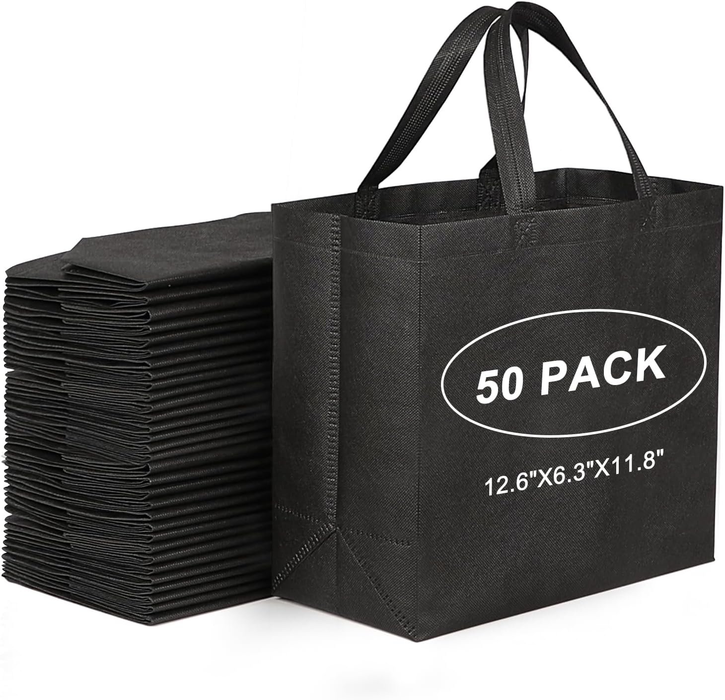 Bolsas de compras reutilizables con logo personalizado, bolsas no tejidas al por mayor con asas reforzadas para marca blanca, proveedor de soluciones prácticas.