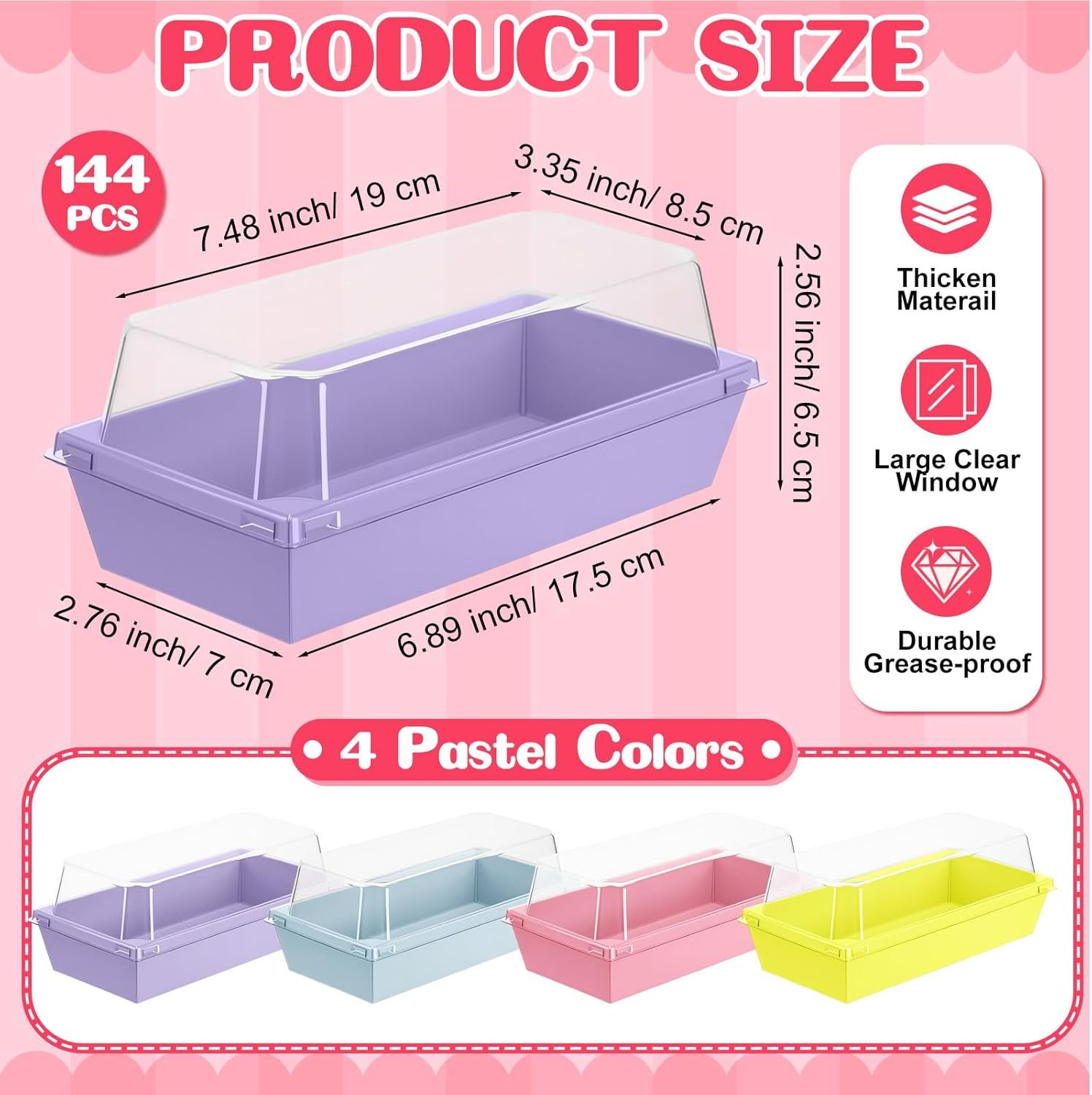 Caja de charcutería pequeña de 7 pulgadas con tapas claras, ideal para postres, galletas y mini pasteles, personalizable con Logo Personalizado, perfecta para la Marca Blanca, fabricada por nuestro Proveedor.