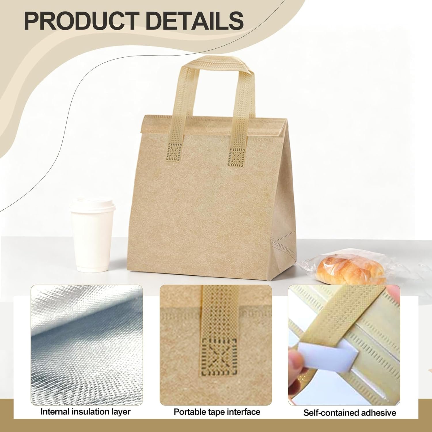 Bolsas Térmicas de 120 Piezas con Logo Personalizado para Comida Caliente o Fría, Café, Té de Leche, BBQ; Ideal para Restaurantes, Catering, Grocery, Picnics y Donaciones, Proveedor de Calidad.