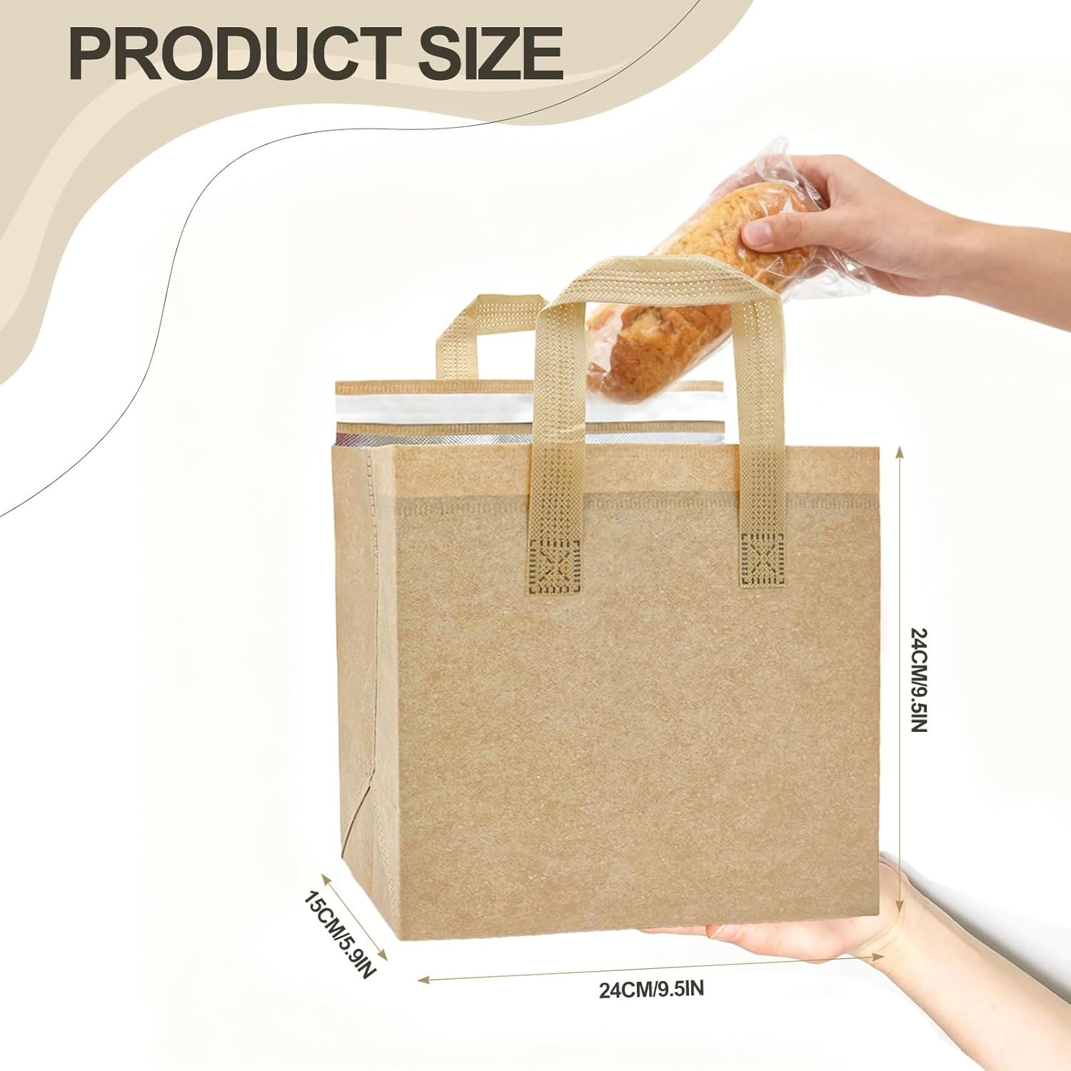 Bolsas Térmicas de 120 Piezas con Logo Personalizado para Comida Caliente o Fría, Café, Té de Leche, BBQ; Ideal para Restaurantes, Catering, Grocery, Picnics y Donaciones, Proveedor de Calidad.