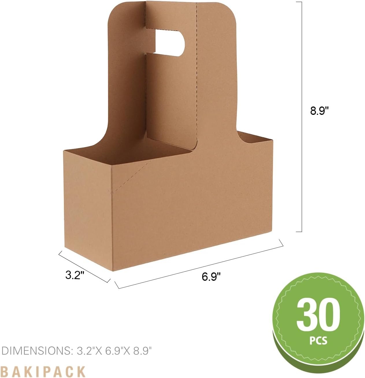 Porta bebidas de 2 tazas con asas, 30 conjuntos de portavasos de papel kraft para tazas de 12-20 oz, ideal para café para llevar, bebida caliente y fría, servicio de entrega en cafeterías y restaurantes, Marca Blanca, Proveedor.