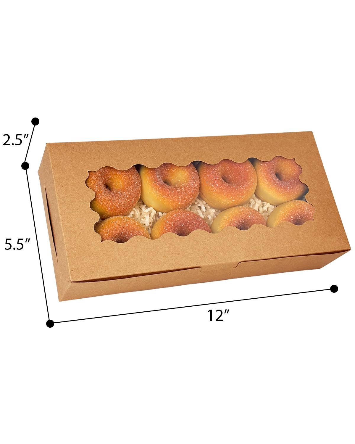 Caja de Galletas Marrón con Ventana 12x5.5x2.5 Pulgadas 50 Packs para Pastelería con Logo Personalizado, Ideal para Marca Blanca, Proveedor de Embalaje. Caja de Galletas Marrón con Ventana 12x5.5x2.5 Pulgadas 50 Packs para Pastelería con Logo Personalizado, Ideal para Marca Blanca, Proveedor de Embalaje.